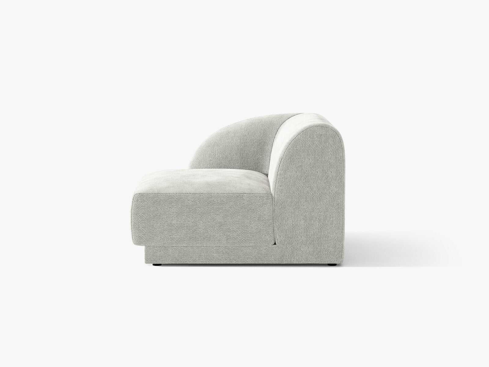 Micadoni Eckmodul Miley 1-Sitzer Links Chenille Eden Silber