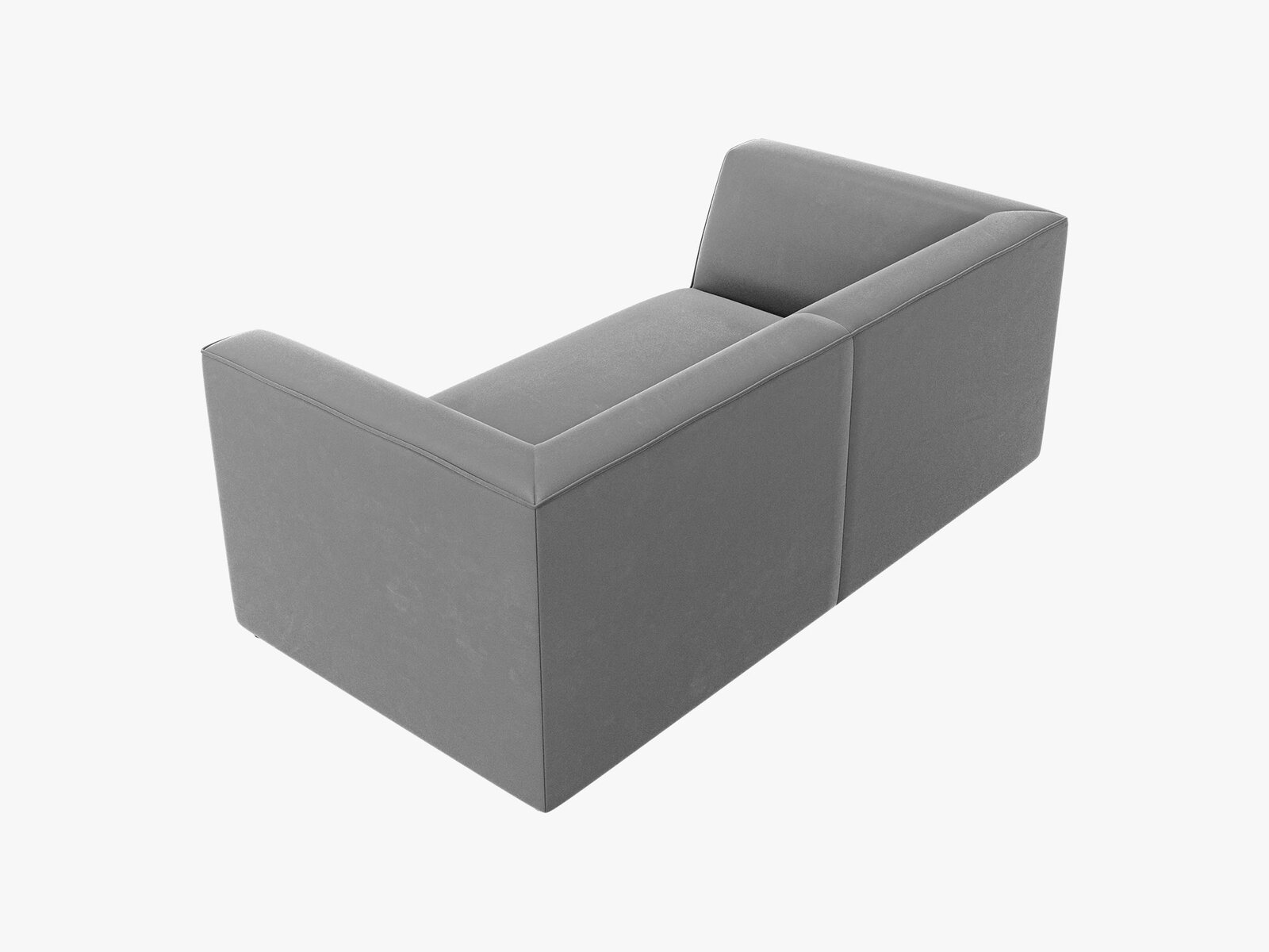 Micadoni Sofa Ruby 2-Sitzer Samt Salvador Grau