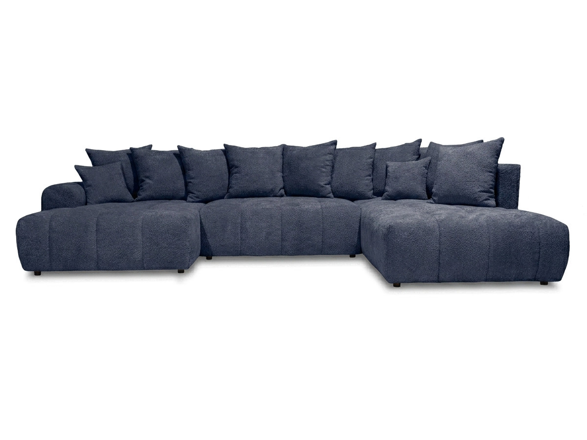 Bobochic Roxelane Wohnlandschaft Bouclé-Stoff Dunkelblau Ecke rechts
