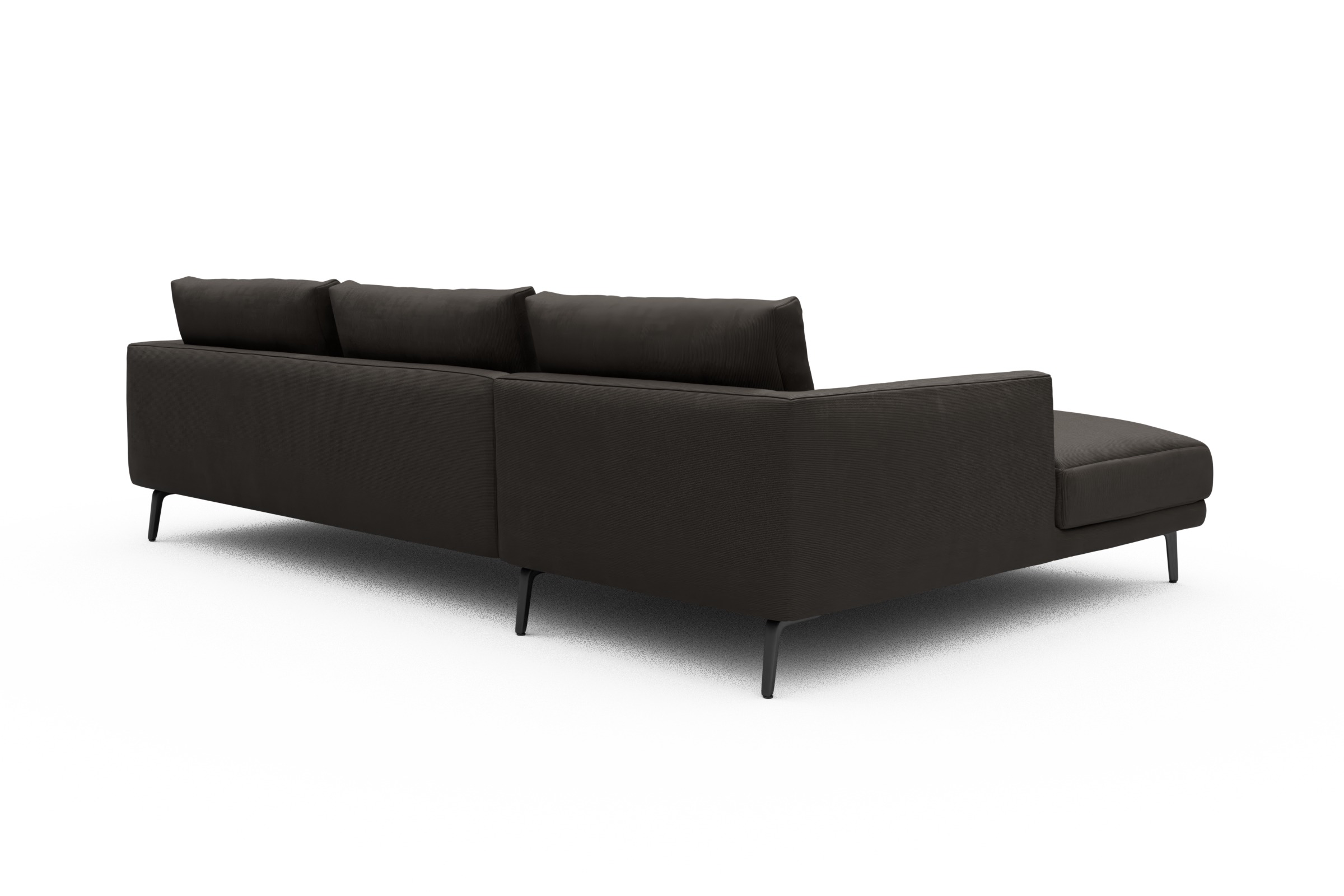Ecksofa Karl Chaiselongue links mit 2,5-Sitzer Cordufine-Taupe