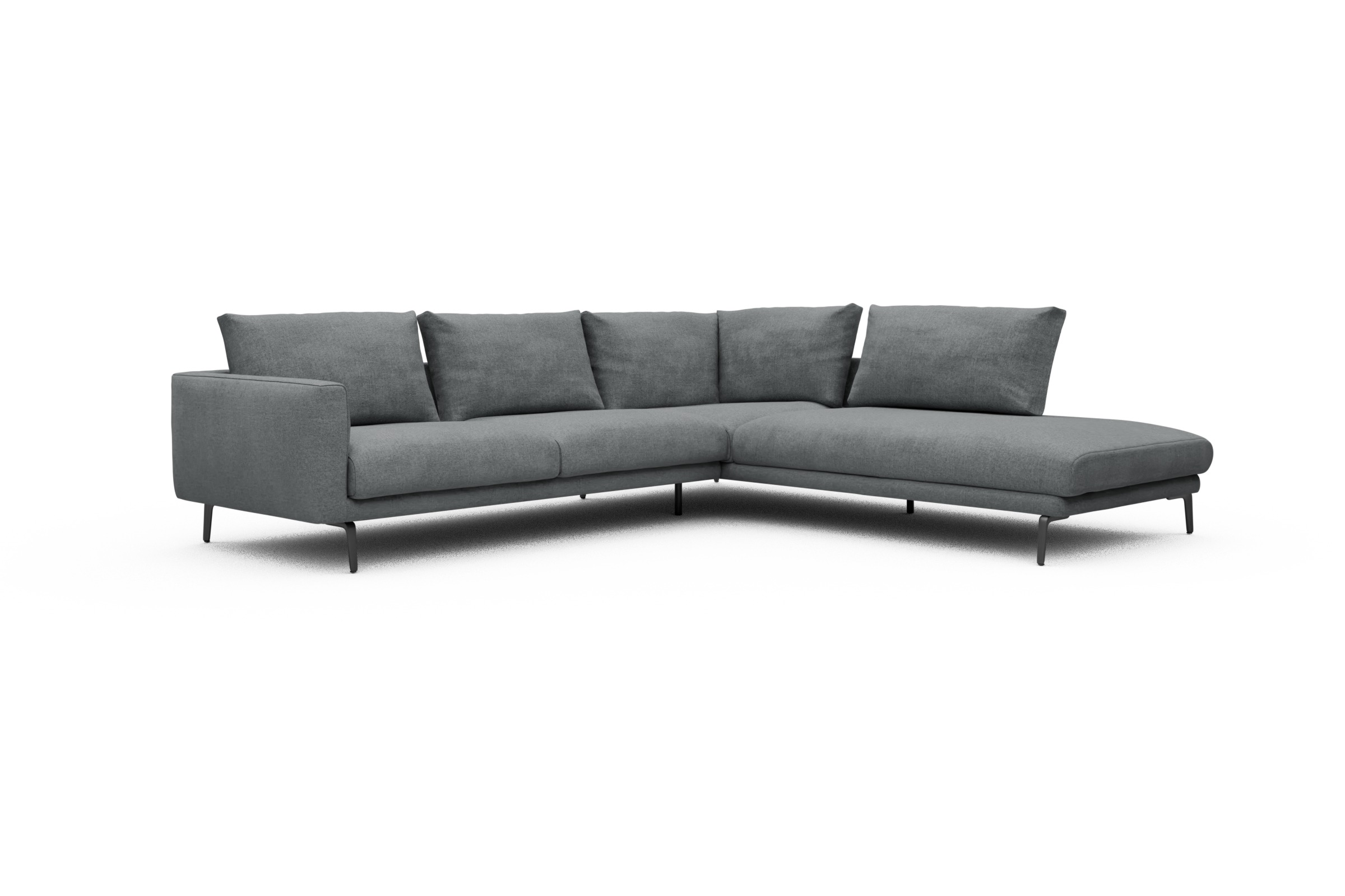 Ecksofa Karl Relax-Ecke rechts mit 2,5-Sitzer Casone-Gravel-Grey