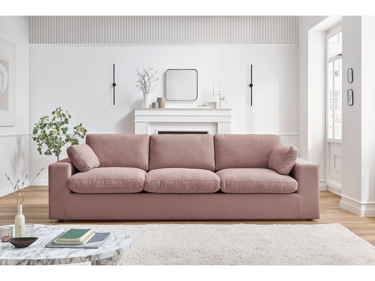 Bobochic Belair Sofa 3-Sitzer 250 × 93 cm Stoff Rosa