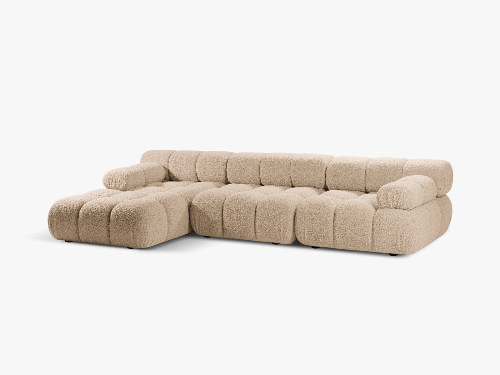 Micadoni Modulares Ecksofa Bellis 4-Sitzer Links Boucle Rolf Sand