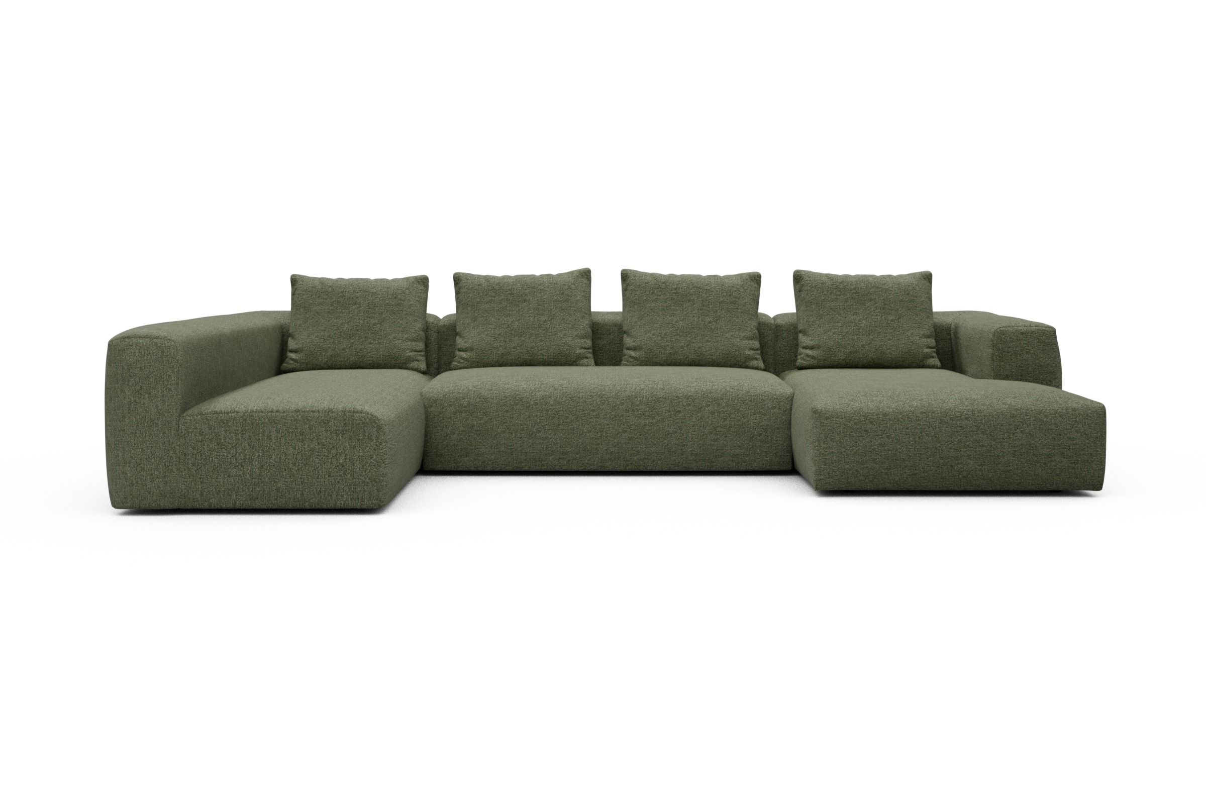 Skandi Home Wohnlandschaft Fred Chaiselongue rechts mit 2-Sitzer und lange Armlehne links Carreno-Vivid-Green moebelfaktor