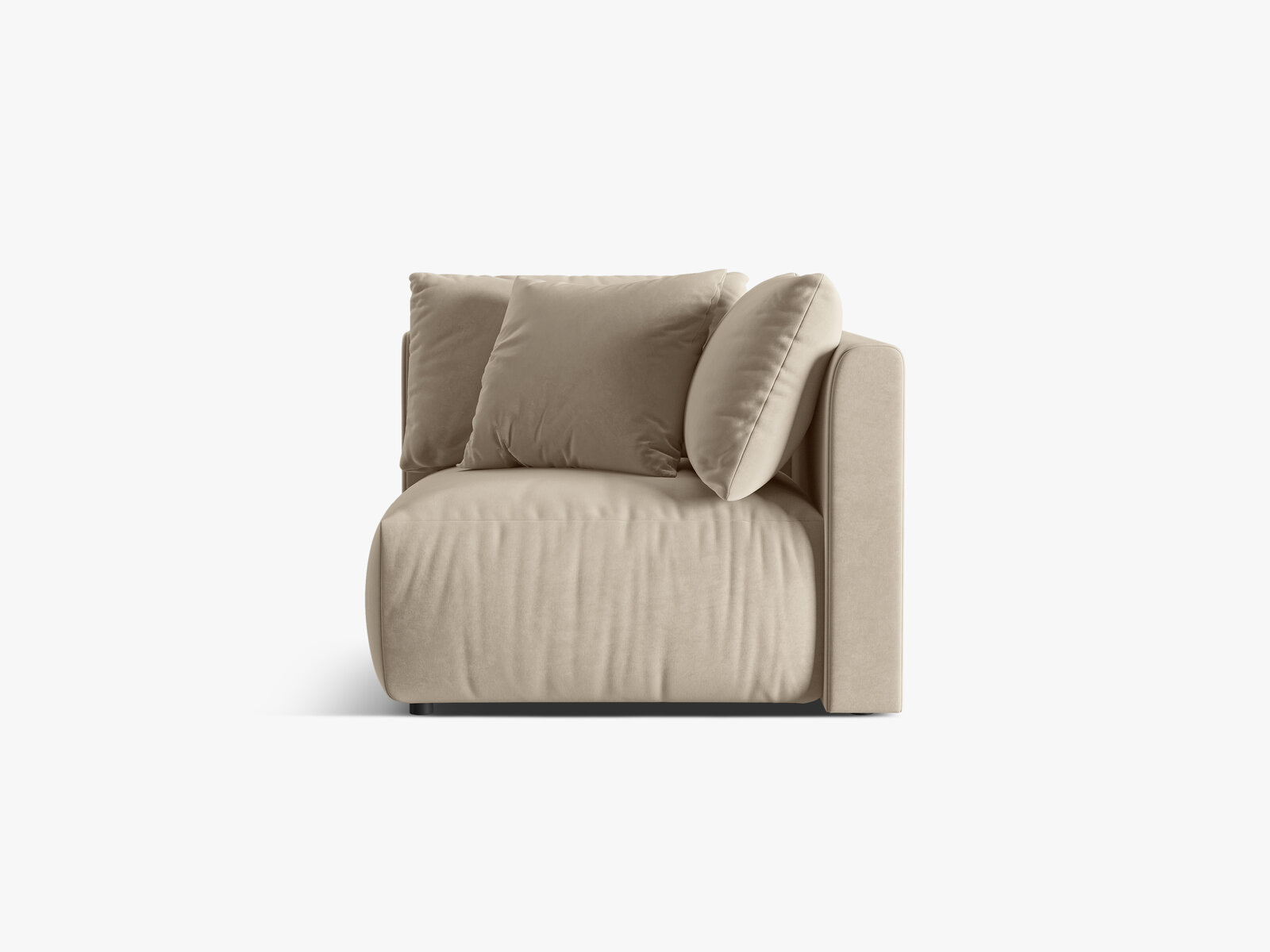 Micadoni Eckmodul Chris 1-Sitzer Samt Ecru