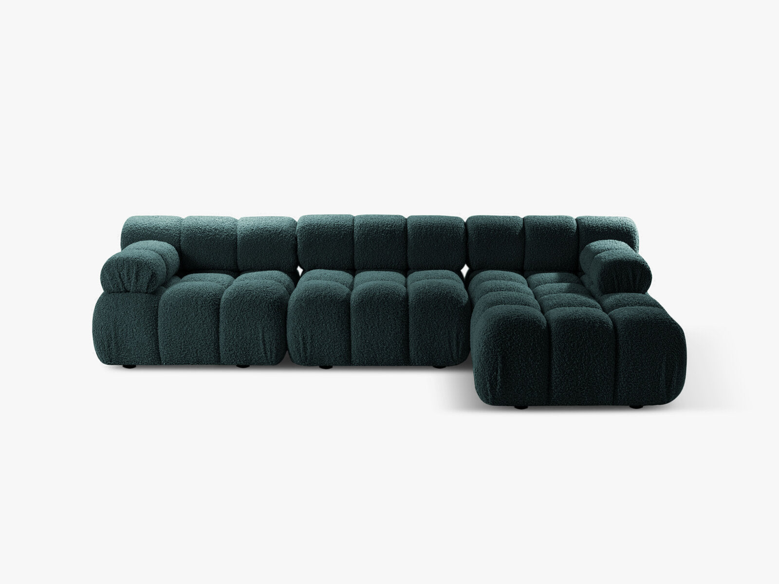 Micadoni Modulares Ecksofa Bellis 4-Sitzer Rechts Boucle Rolf Petrol
