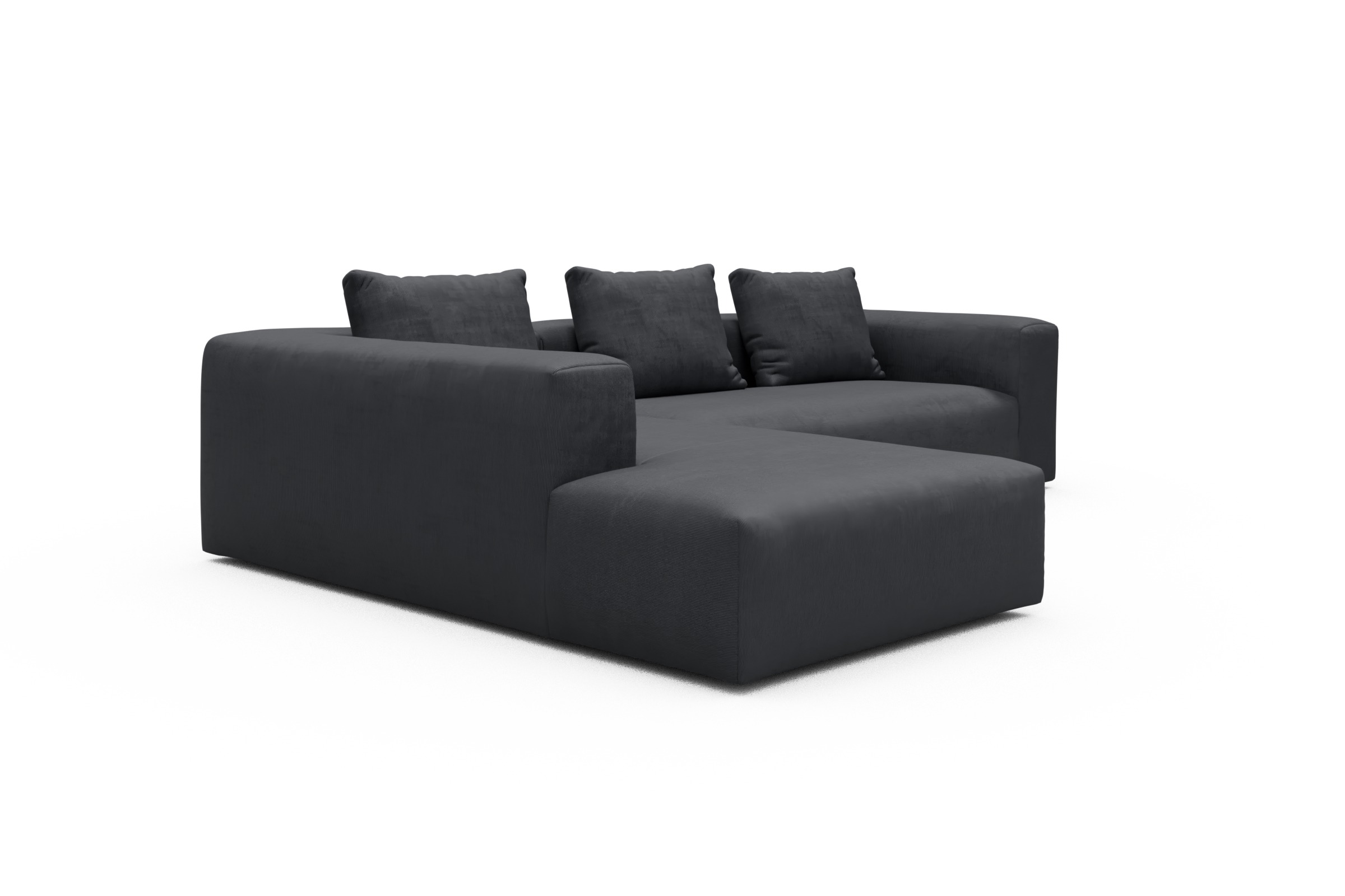Ecksofa Fred Relax-Ecke links mit 2,5-Sitzer Cordufine-Slate-Grey