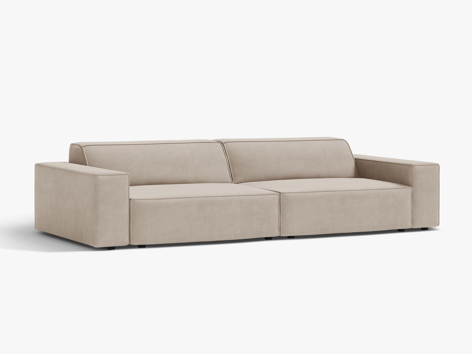 Micadoni Sofa Jodie 4-Sitzer Samt Bluvel Dunkelbeige