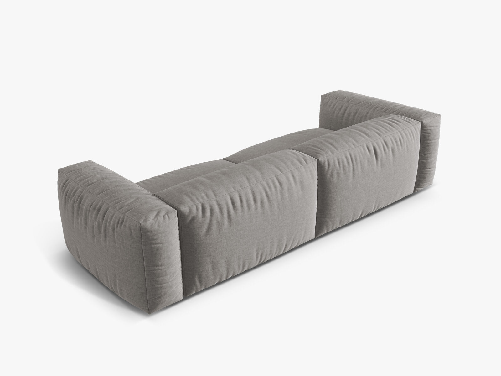 Micadoni Sofa Martina 4-Sitzer Strukturierter Stoff Boston Hellgrau