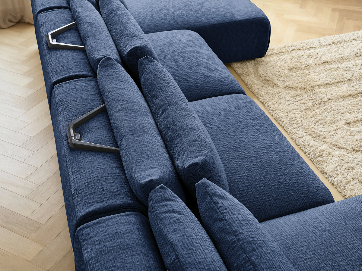 Bobochic Jana Wohnlandschaft Strukturstoff Dunkelblau