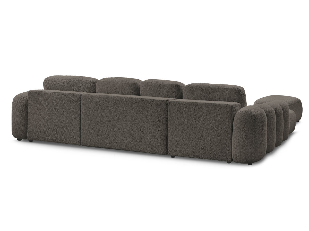 Bobochic Montaigne Wohnlandschaft mit Pouf Bouclé-Stoff Braun Ecke links