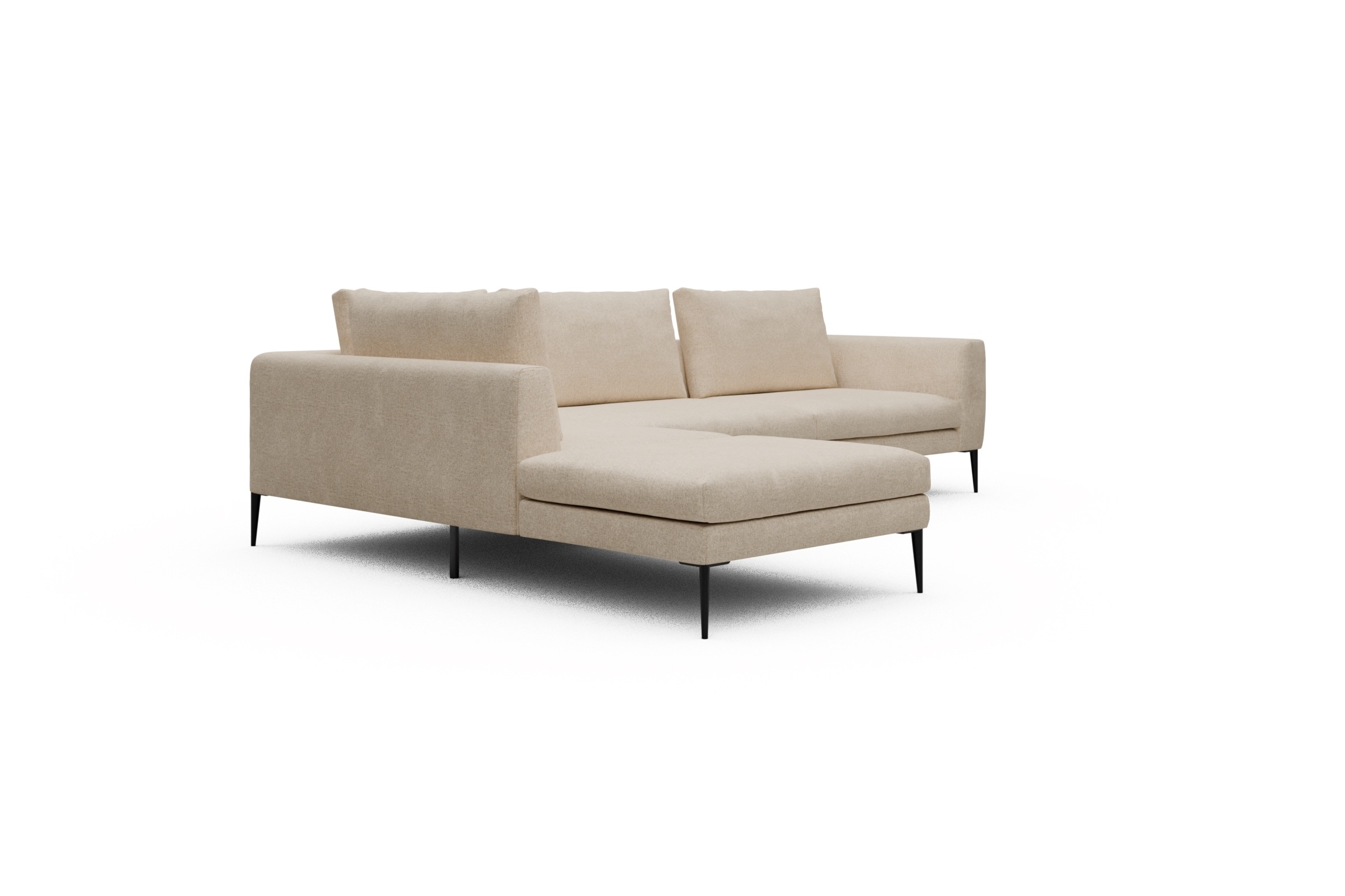 Ecksofa Paul Relax-Ecke rechts mit 3-Sitzer Casone-Natural-Beige