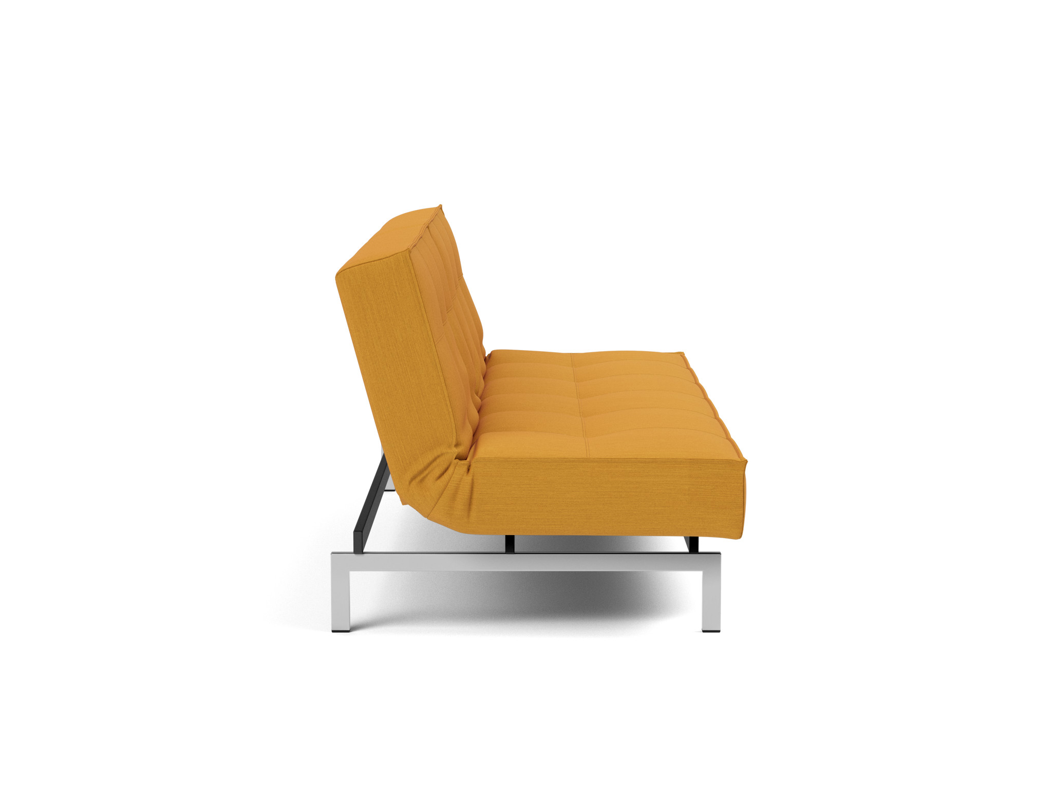 Schlafsofa Splitback Flachgewebe Elegance 507-Burned-Curry Beine Chrom
