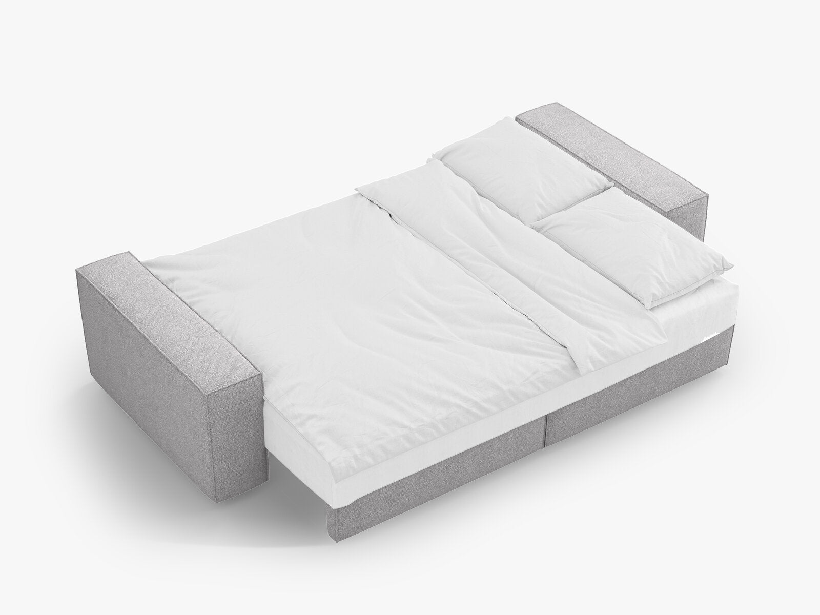 Micadoni Schlafsofa Jodie 3-Sitzer Boucle Hellgrau