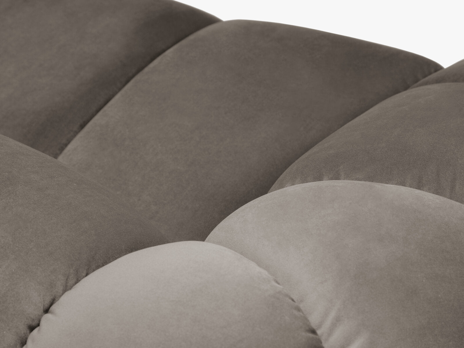 Micadoni Sofa Diana 3-Sitzer XL Samt Salvador Grau Braun