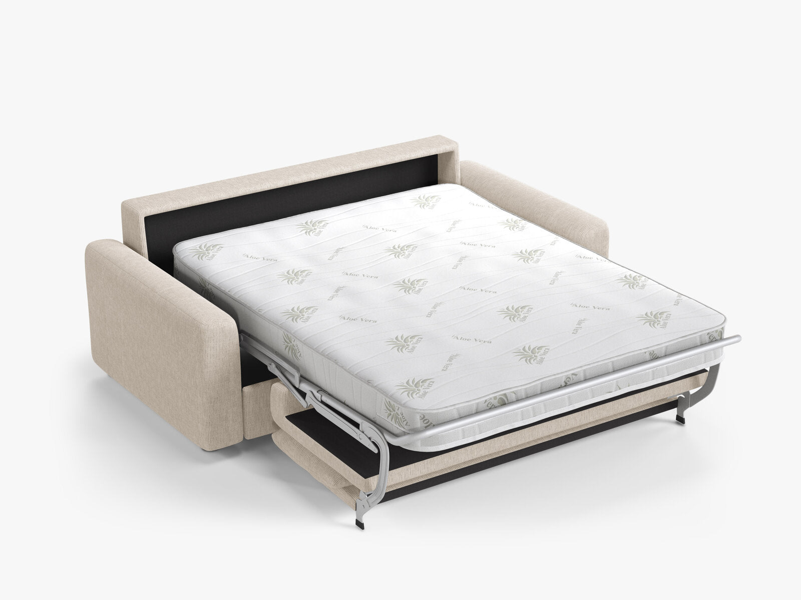 Micadoni Sofa mit Schlaffunktion David 3-Sitzer Strukturierter Stoff Baltimore Helles Beige