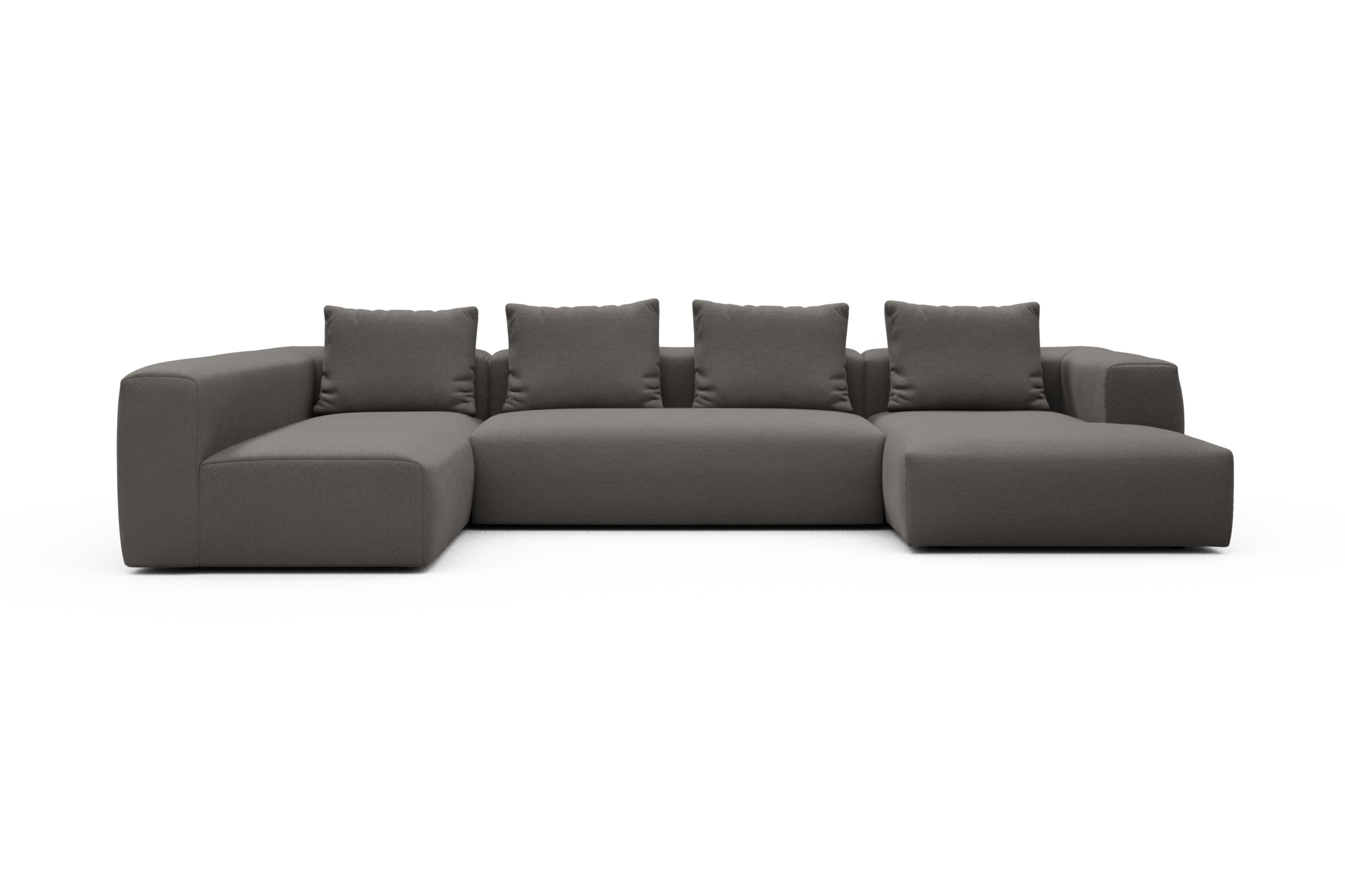 Skandi Home Wohnlandschaft Fred Chaiselongue rechts mit 2-Sitzer und lange Armlehne links Satya-Taupe moebelfaktor