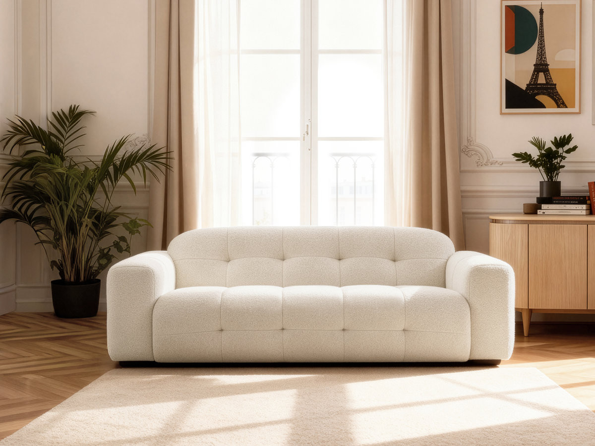 Bobochic Laura Sofa 3-Sitzer Melange-Stoff Beige
