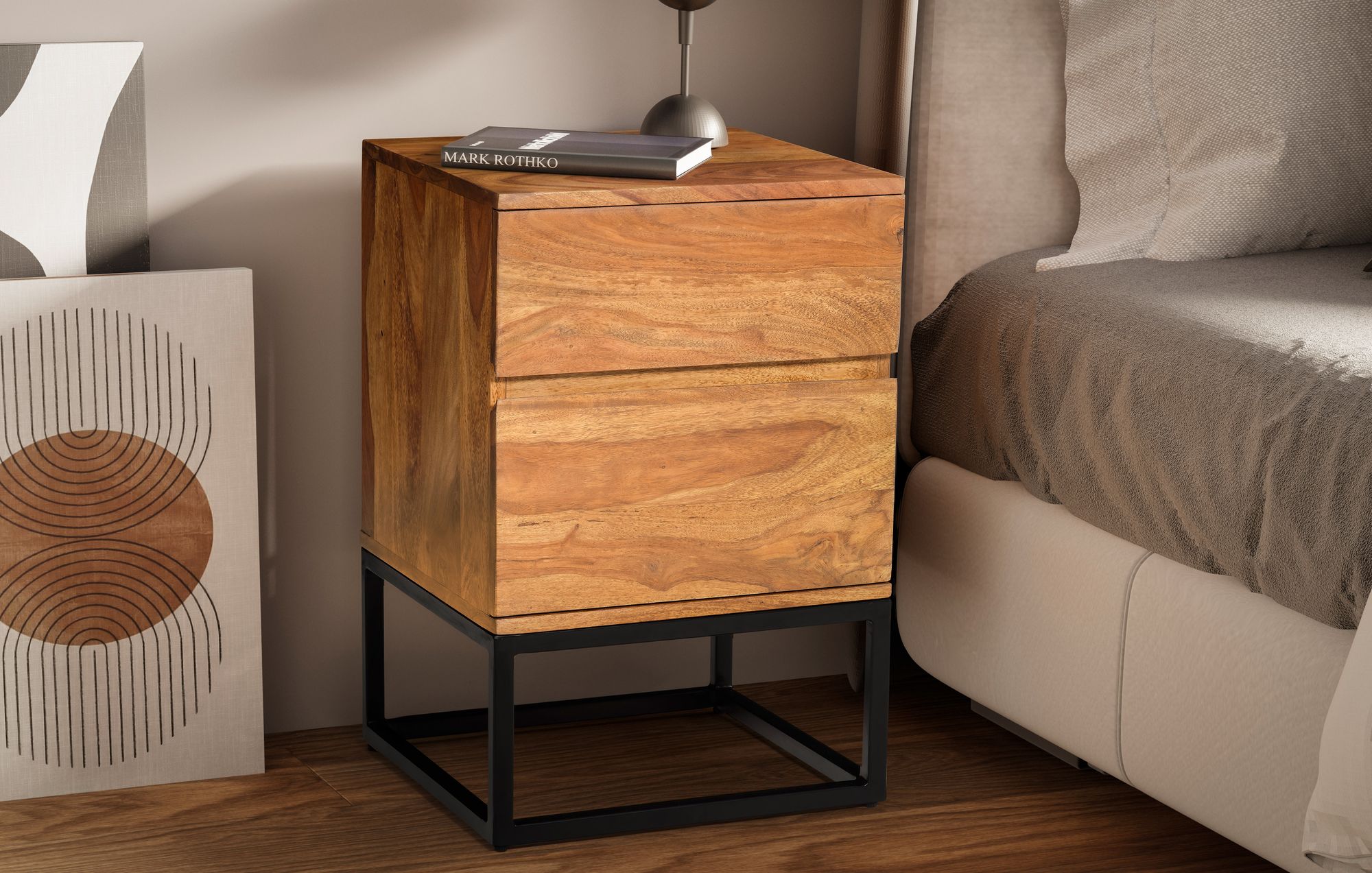 Nachttisch Tysnes Massivholz Sheesham 40 × 38 × 60 cm