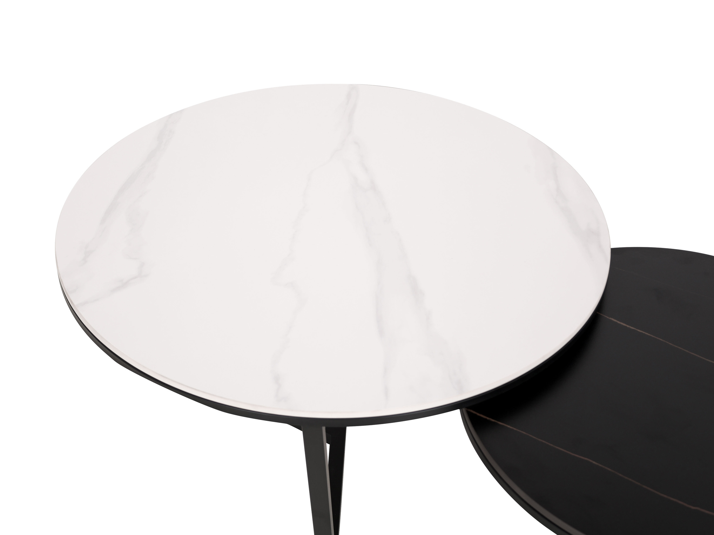 Livin Hill Couchtisch Set Modig Schwarze Beine, schwarz/weiße Tischplatte M66