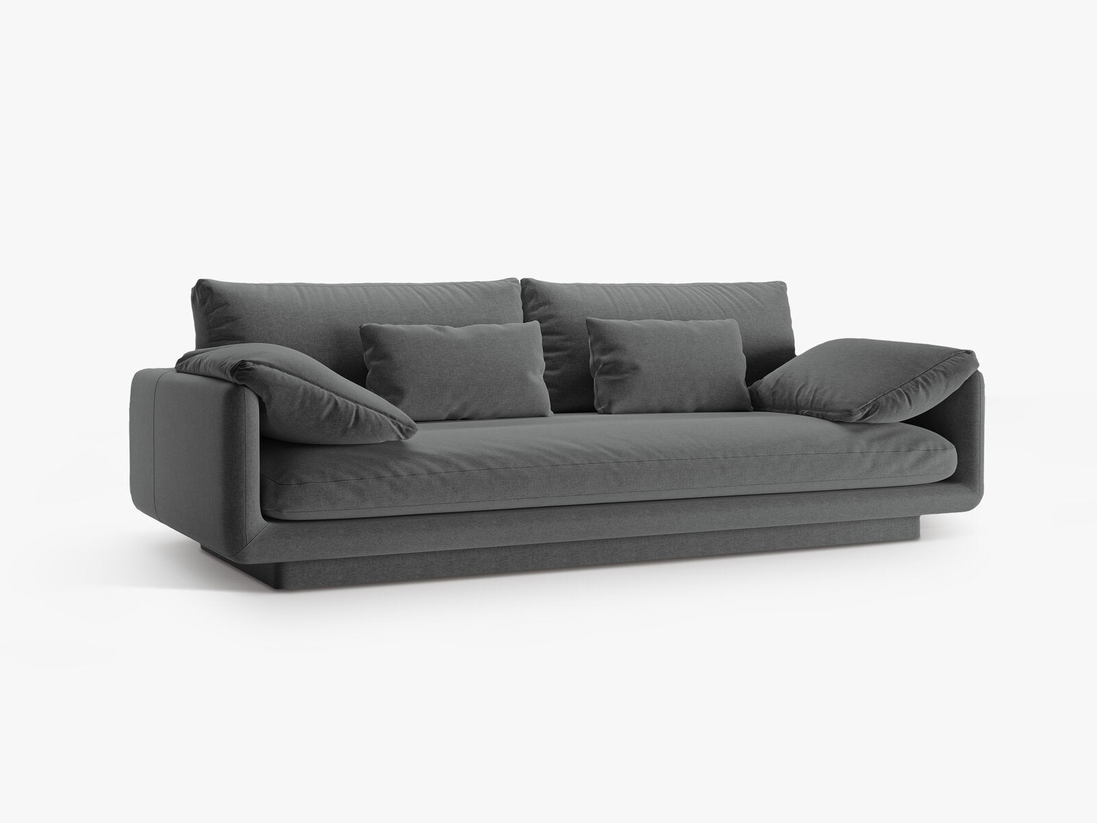 Micadoni Sofa Torino 3-Sitzer Strukturierter Stoff Dunkelgrau