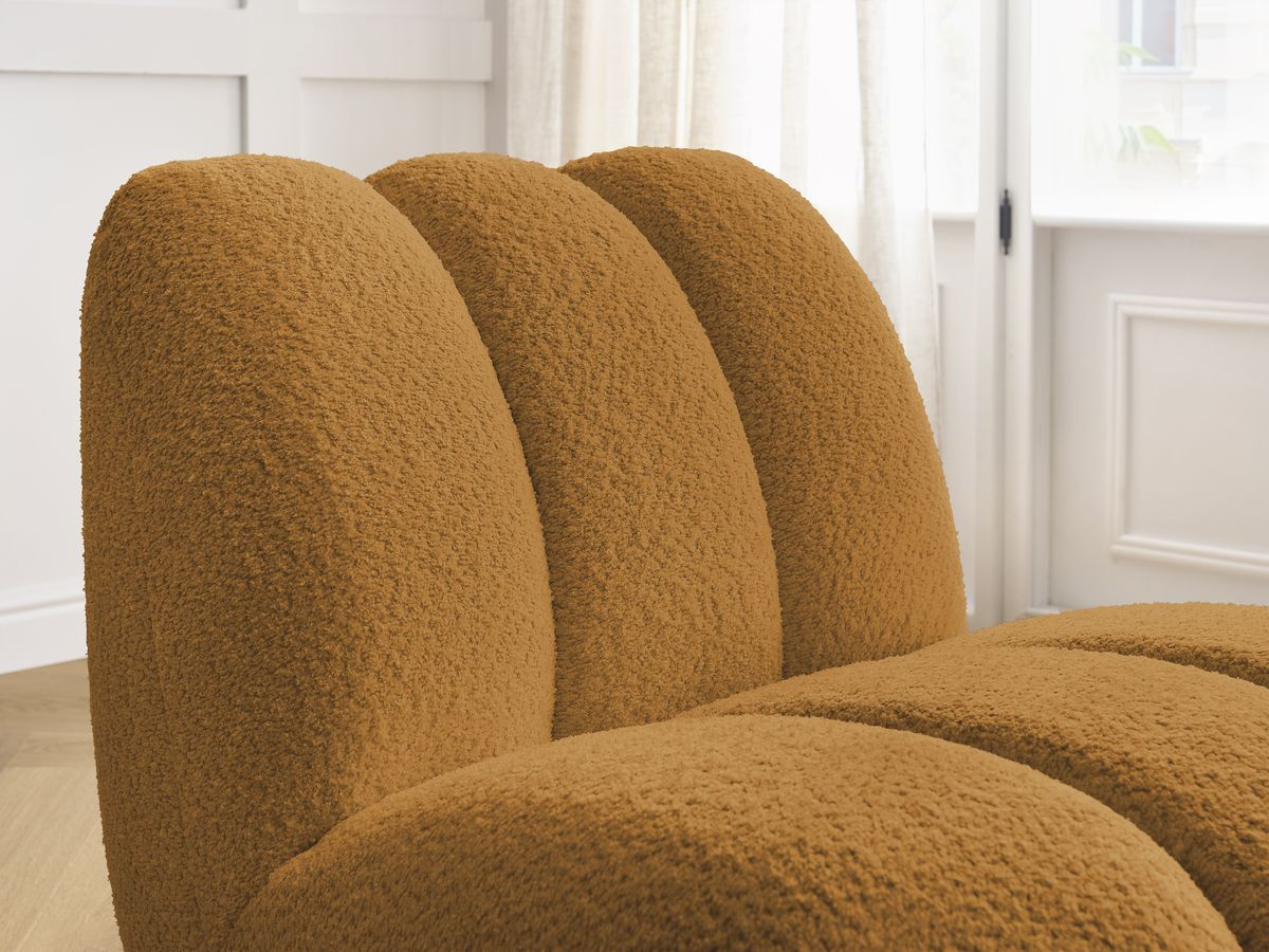 Bobochic Janissaire Sessel 81 × 90 cm Bouclé-Stoff Gelb