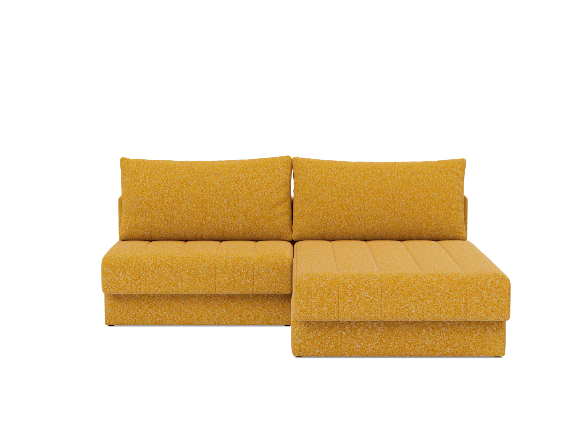 Schlafsofa Akello mit Chaiselongue Boucle Skandi 536-Ochre