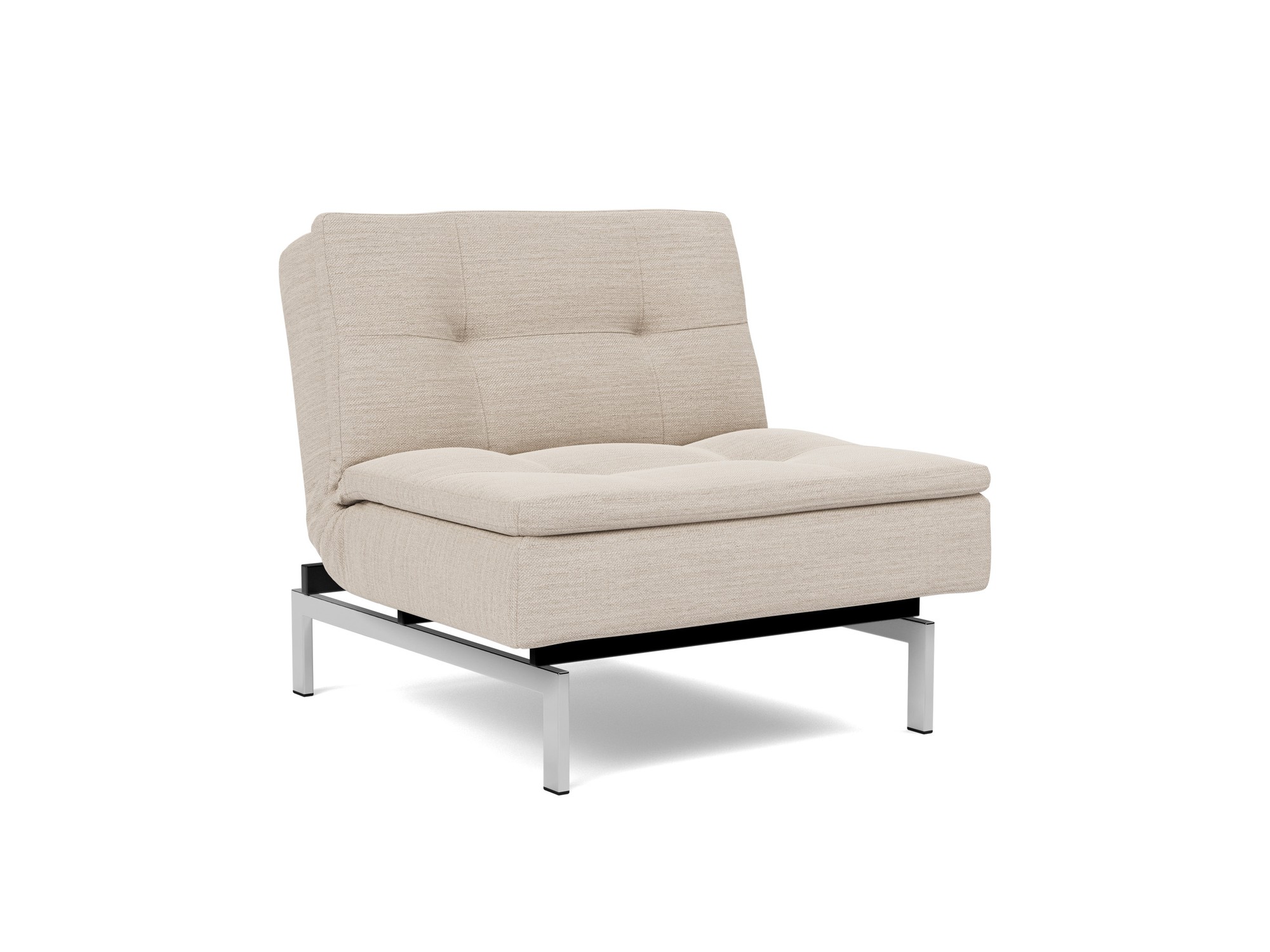 Sessel Dublexo Webstoff Blida 612-Sand-Grey Beine Chrom