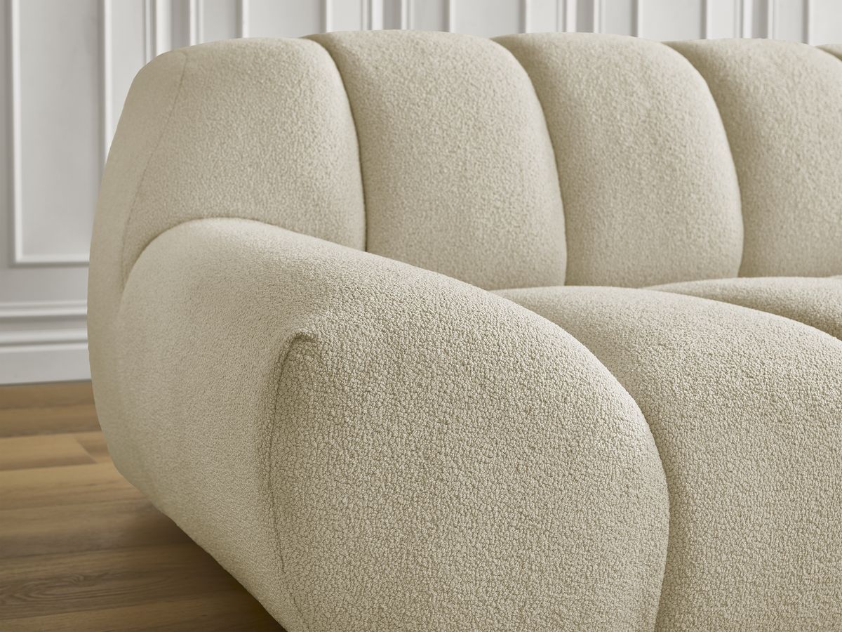 Bobochic Hayden Sofa 3-Sitzer Bouclé-Stoff Beige