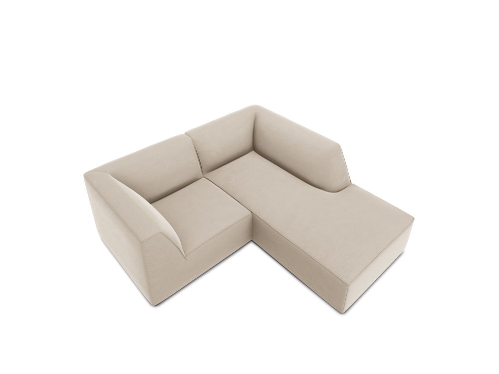 Cosmopolitan Design Ecksofa Siena 3-Sitzer Samt Salvador Beige Rechts