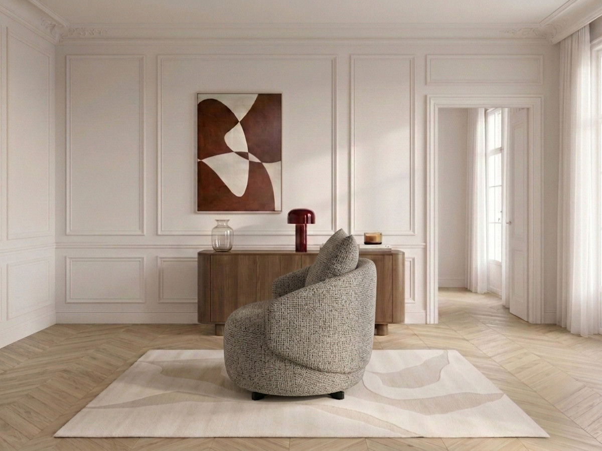 Bobochic Lexie Sessel Melange-Stoff Taupe