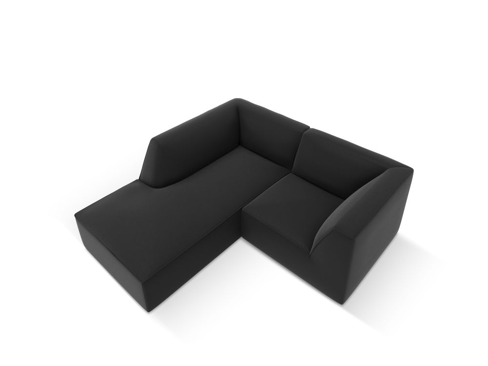Cosmopolitan Design Ecksofa Siena 3-Sitzer Kunstleder Pacifico Schwarz Links