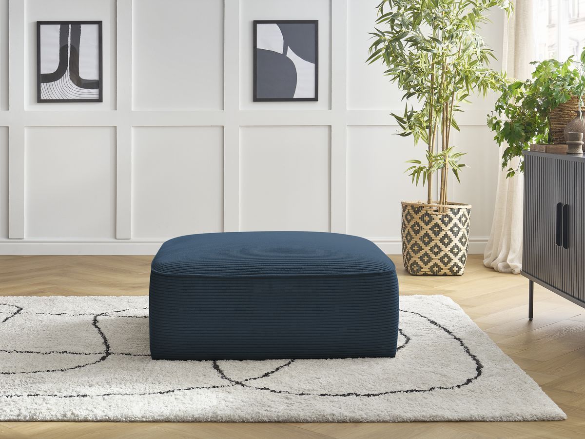 Bobochic Leopold Pouf Cordsamt Dunkelblau