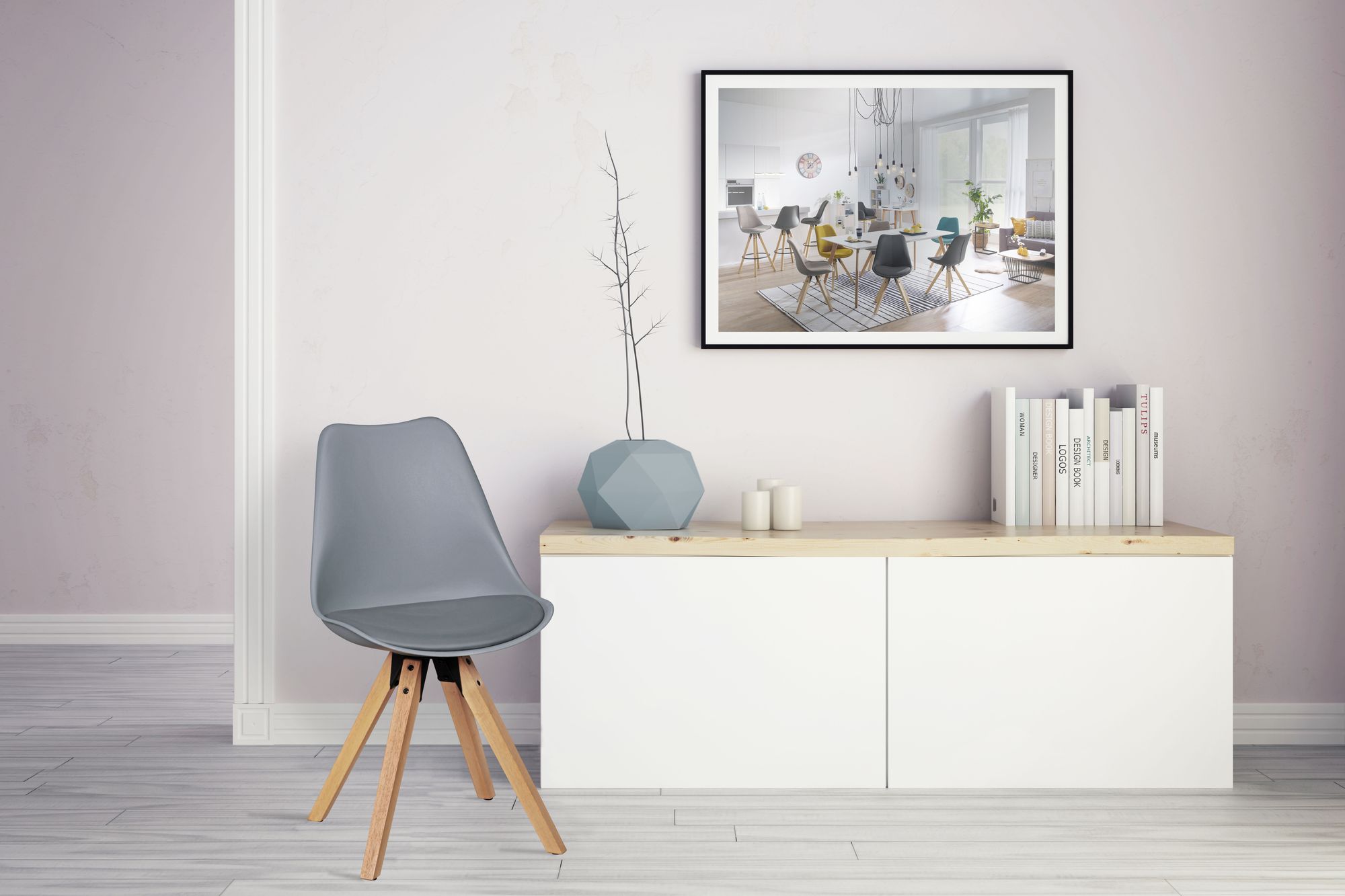 Polsterstuhl Arna Kunstleder Grau 49 × 52 × 87 cm