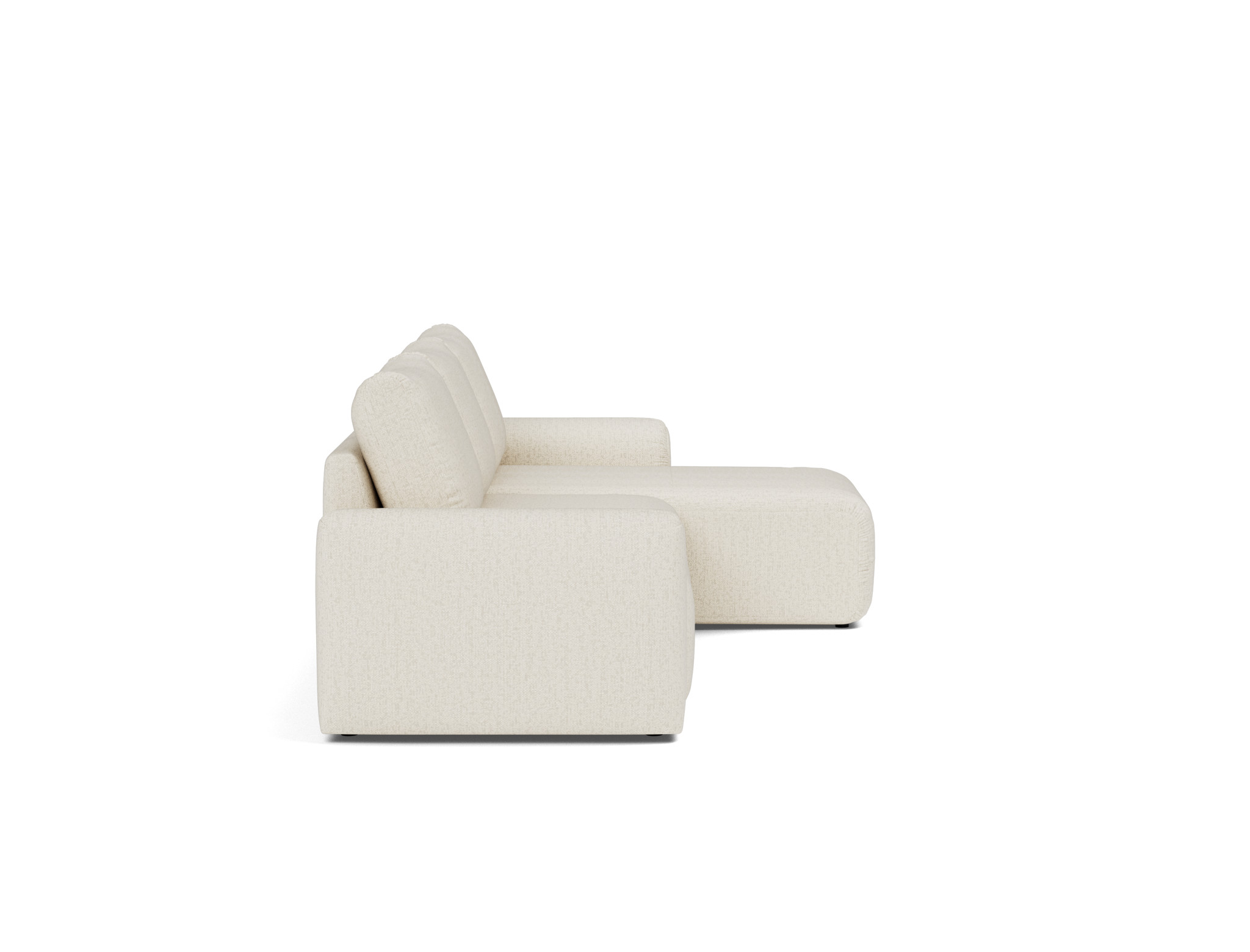 Schlafsofa Norum mit Chaiselongue und Chunky-Armlehnen Boucle Skandi 531-Off-White