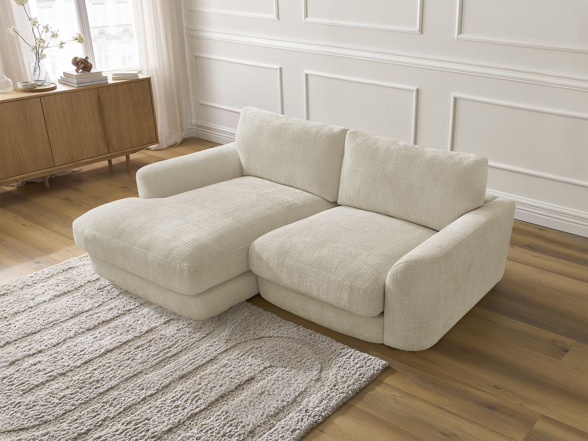 Bobochic Leonore Ecksofa Strukturstoff Beige Ecke links