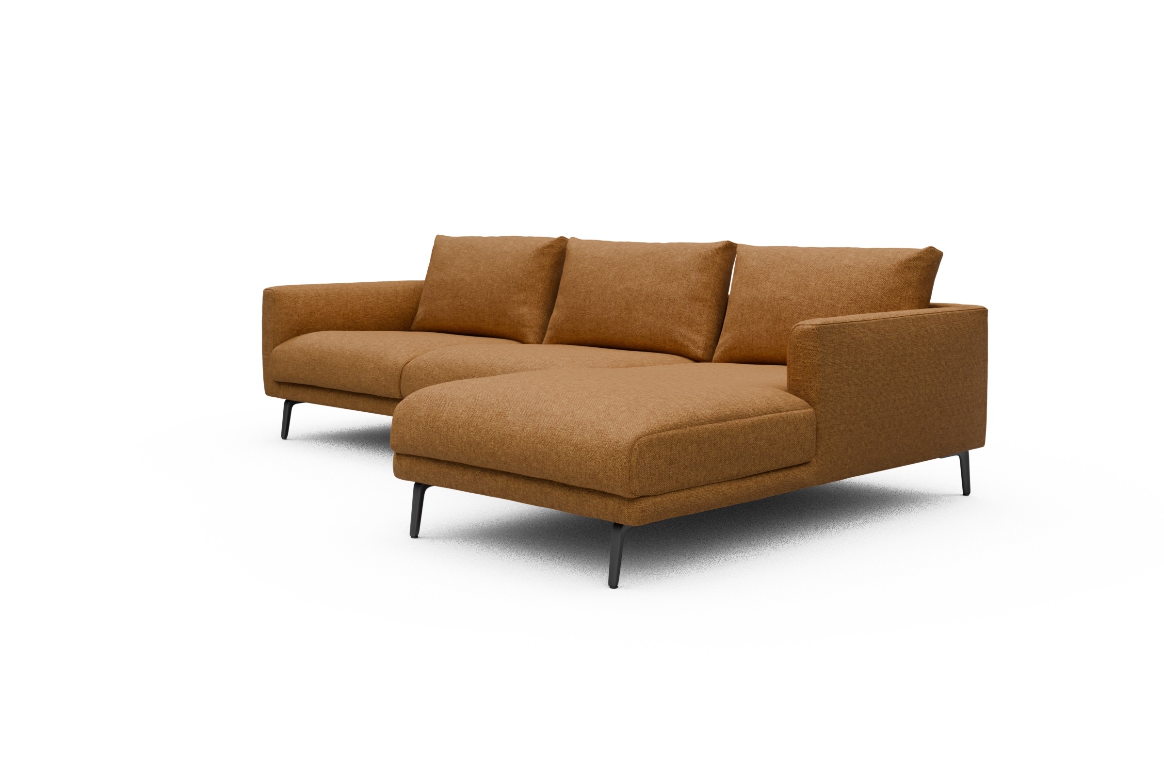 Ecksofa Karl Chaiselongue rechts mit 2,5-Sitzer Sama-Cur