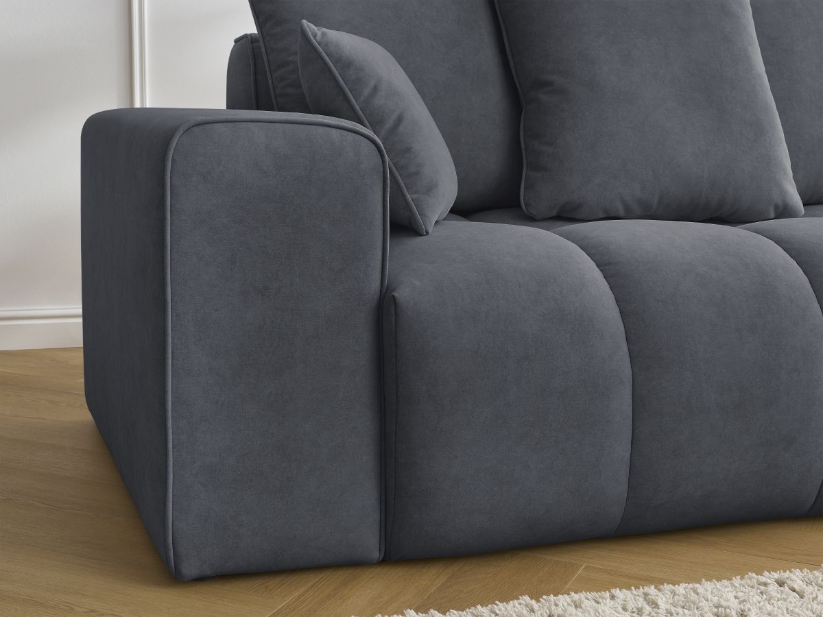 Bobochic Mont-blanc Sofa 4-Sitzer Samt Dunkelgrau Armlehne links
