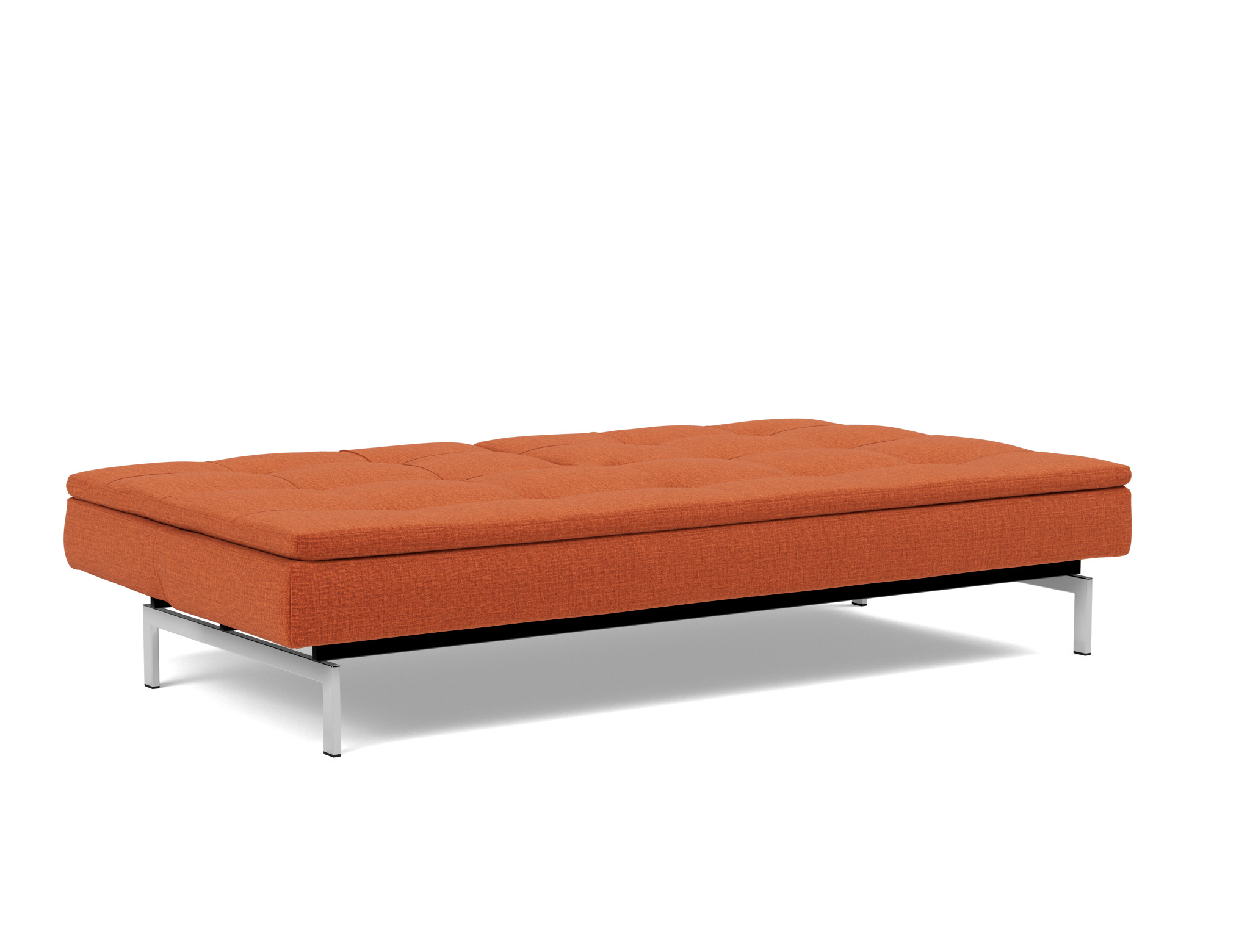 Schlafsofa Dublexo Chenille Esina 412-Rust-Orange Beine Chrom