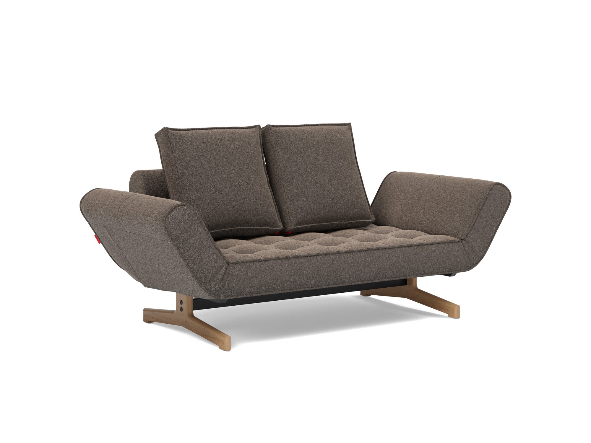 Tagesbett Ghia Boucle Skandi 530-Taupe Beine Eiche