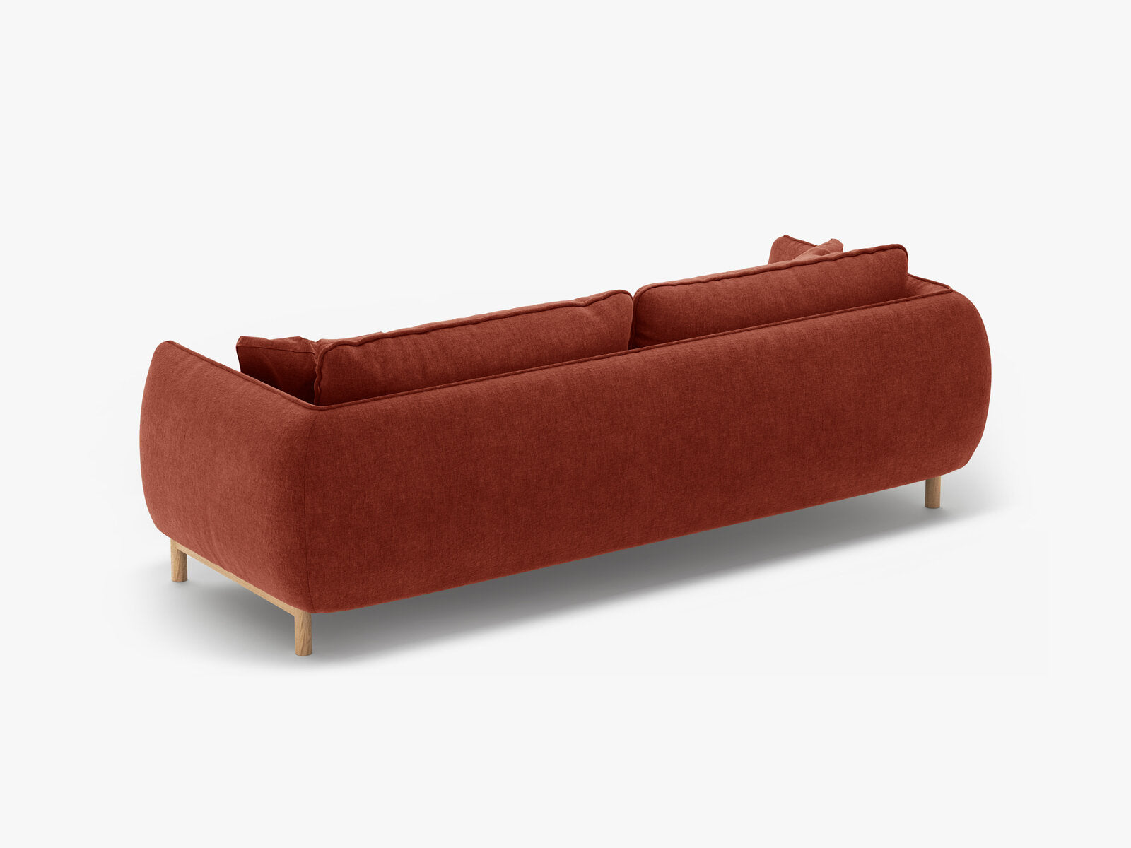 Micadoni Ada Sofa 3-Sitzer Strukturierter Stoff Wind Kastanienbraun
