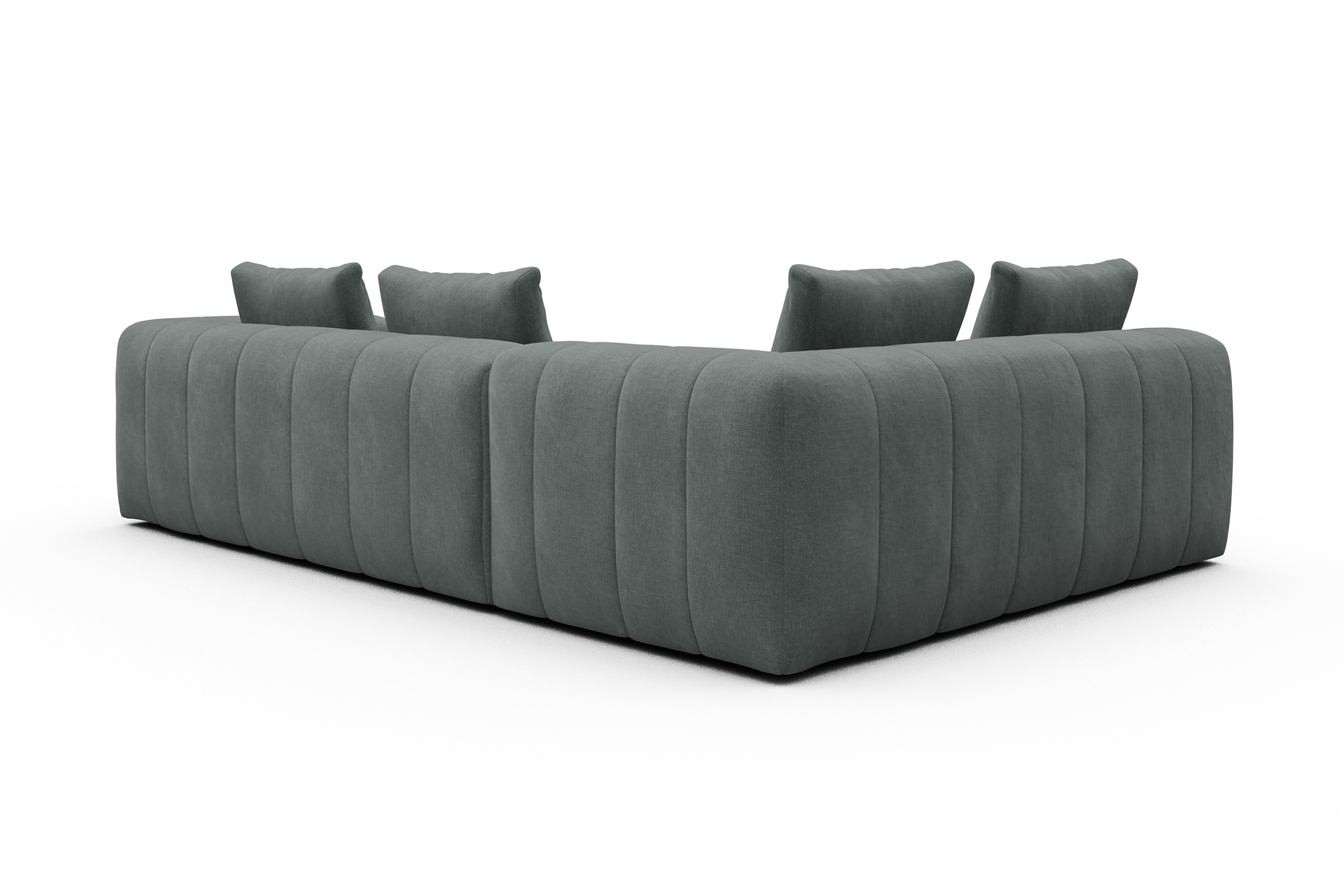 Ecksofa Hugo 2x 2,5-Sitzer Armlehne rechts Smooth-Silver-Grey