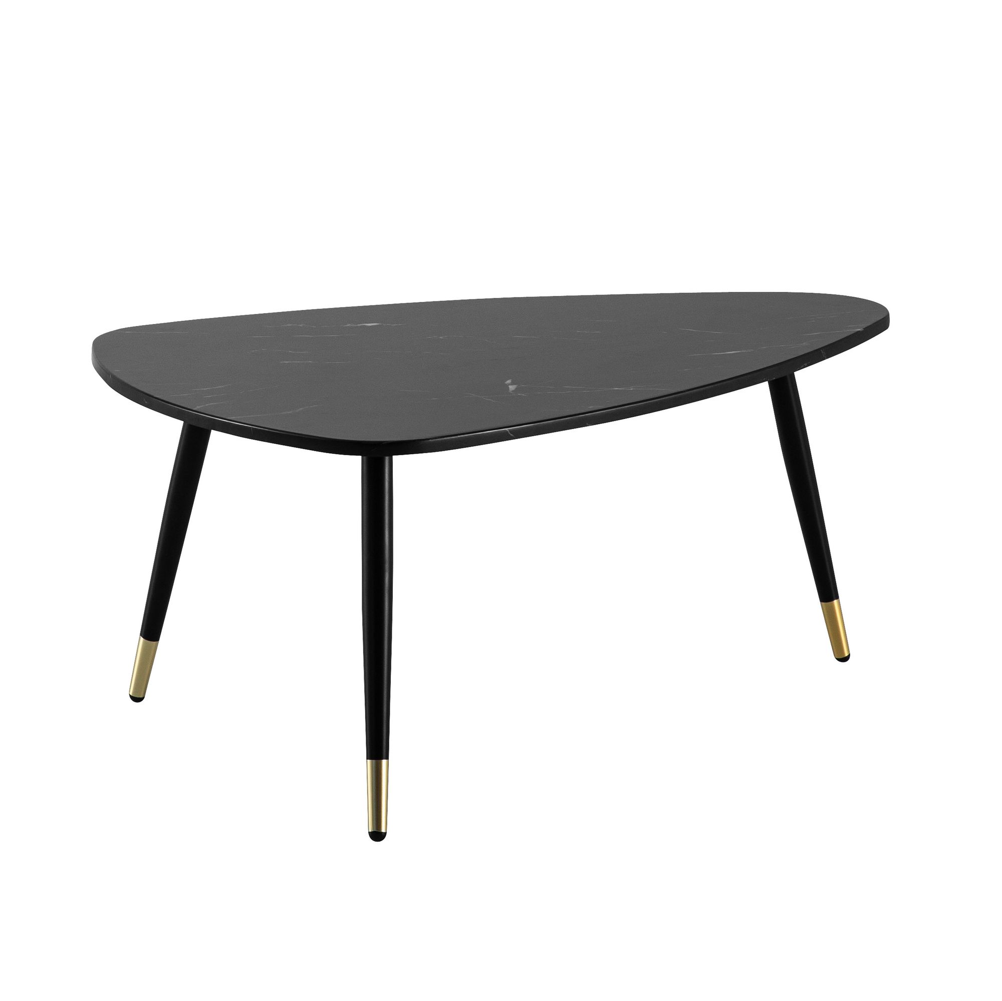 Couchtisch Ringstad Marmoroptik Schwarz 90 × 60 × 41 cm