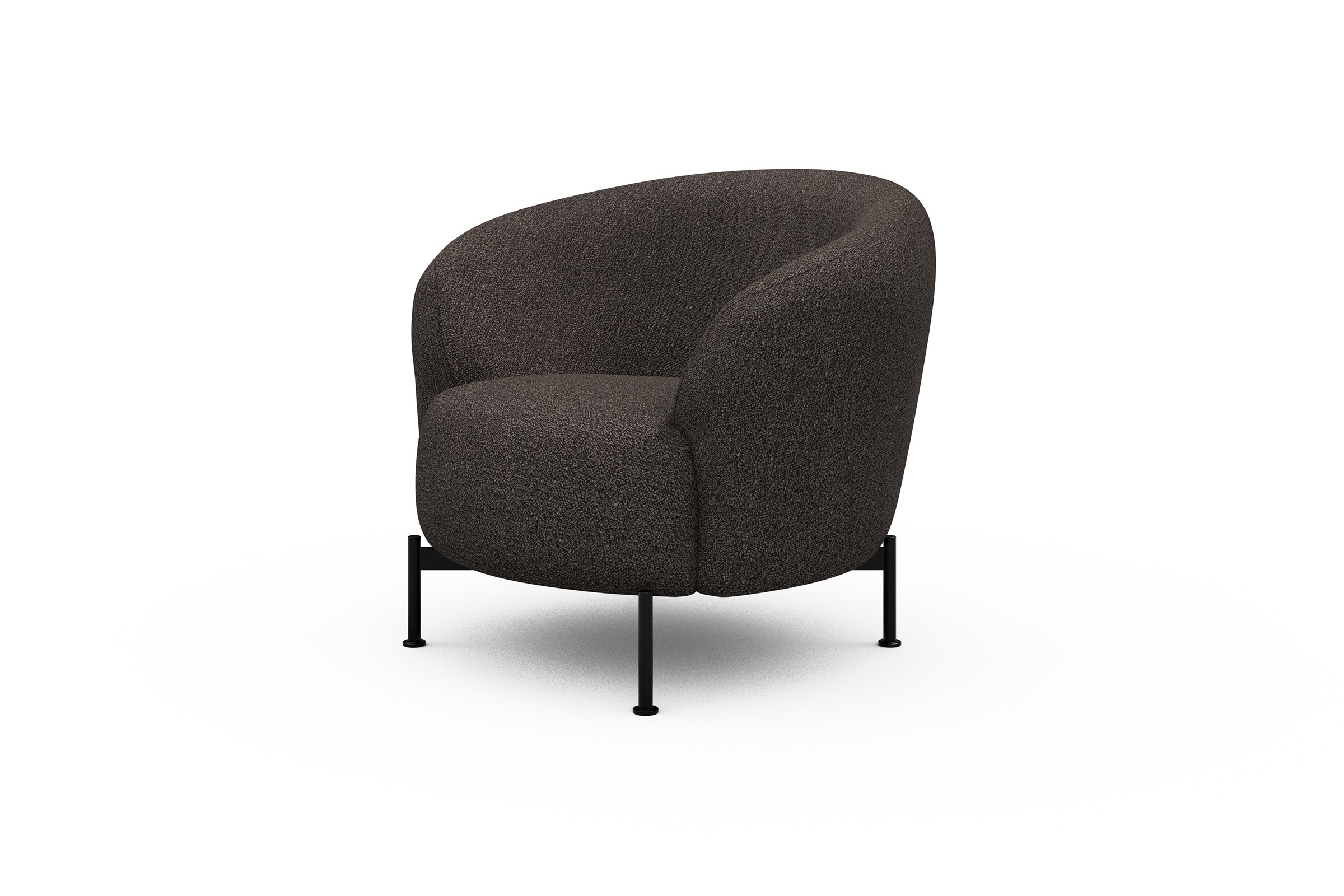 Sessel Ronda X-Metallgestell Schwarz Boucle-Taupe