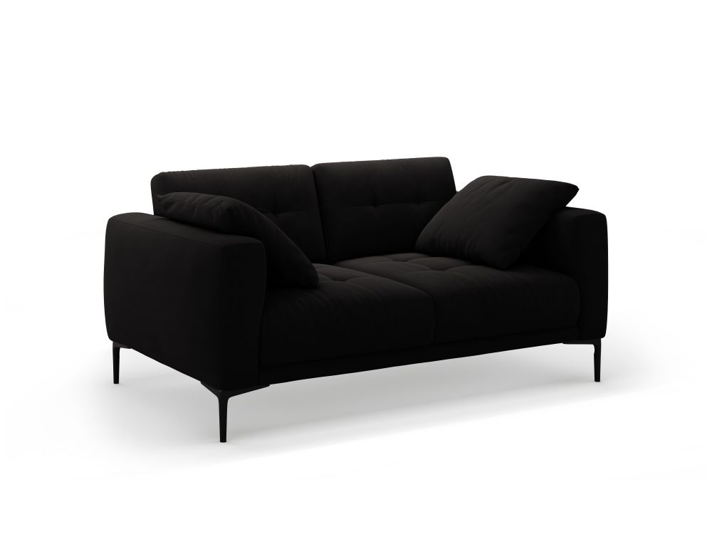 Cosmopolitan Design Sofa Lazio 2-Sitzer Samt Salvador Schwarz