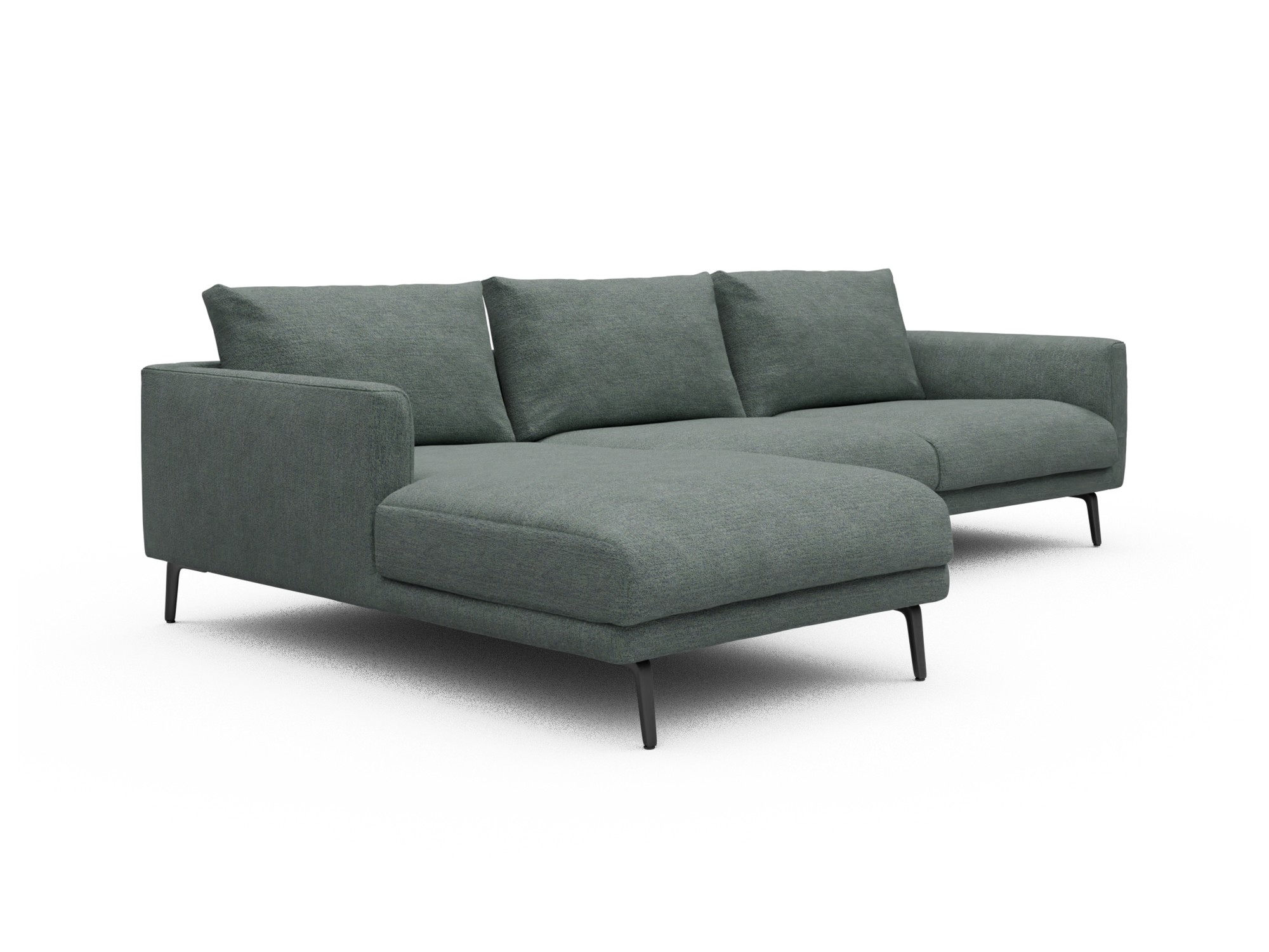 Skandi Home Ecksofa Karl Chaiselongue links mit 2,5-Sitzer Carreno-Ice-Blue moebelfaktor