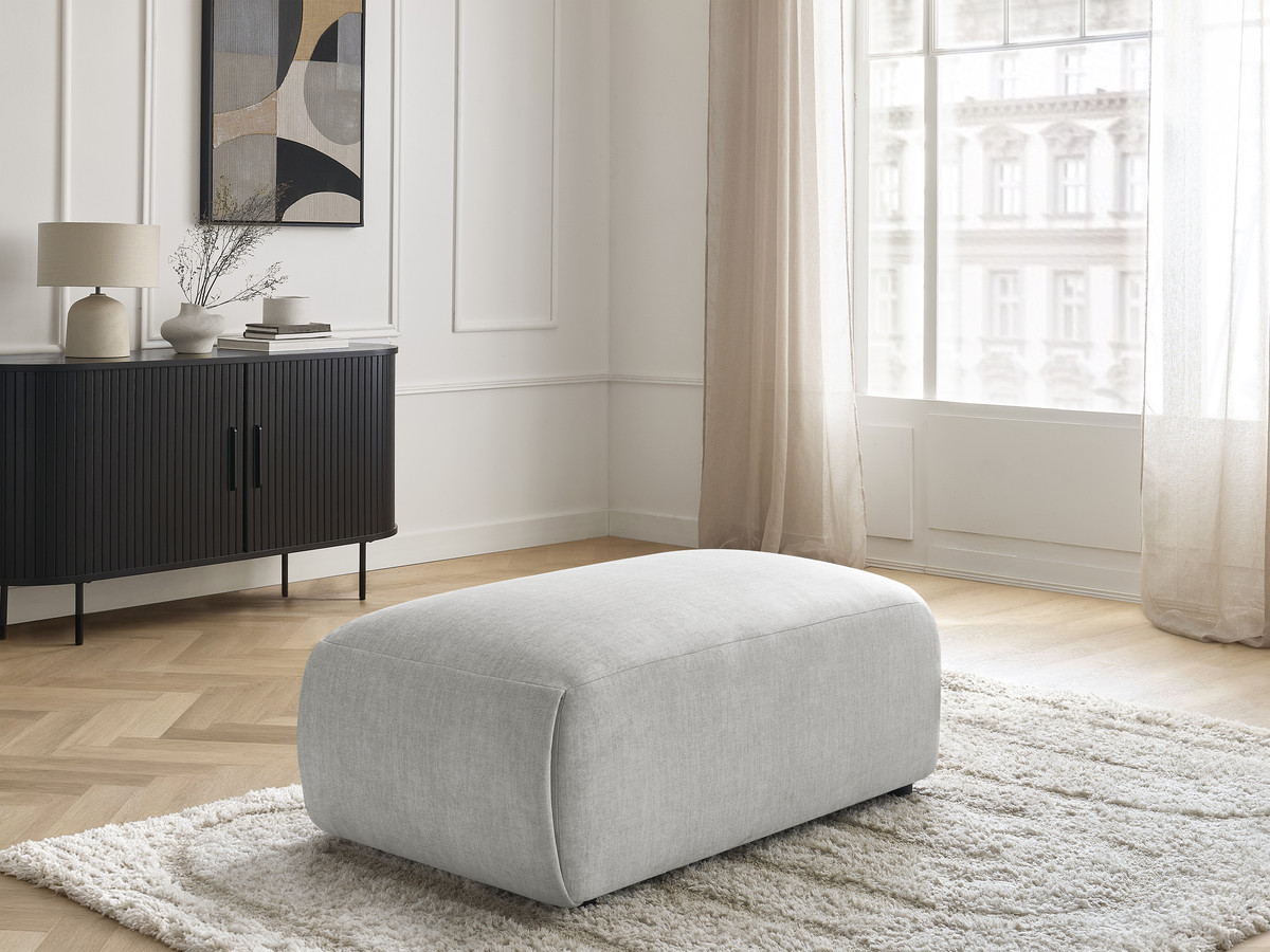 Bobochic Jana Pouf 63 × 114 cm Samt Hellgrau