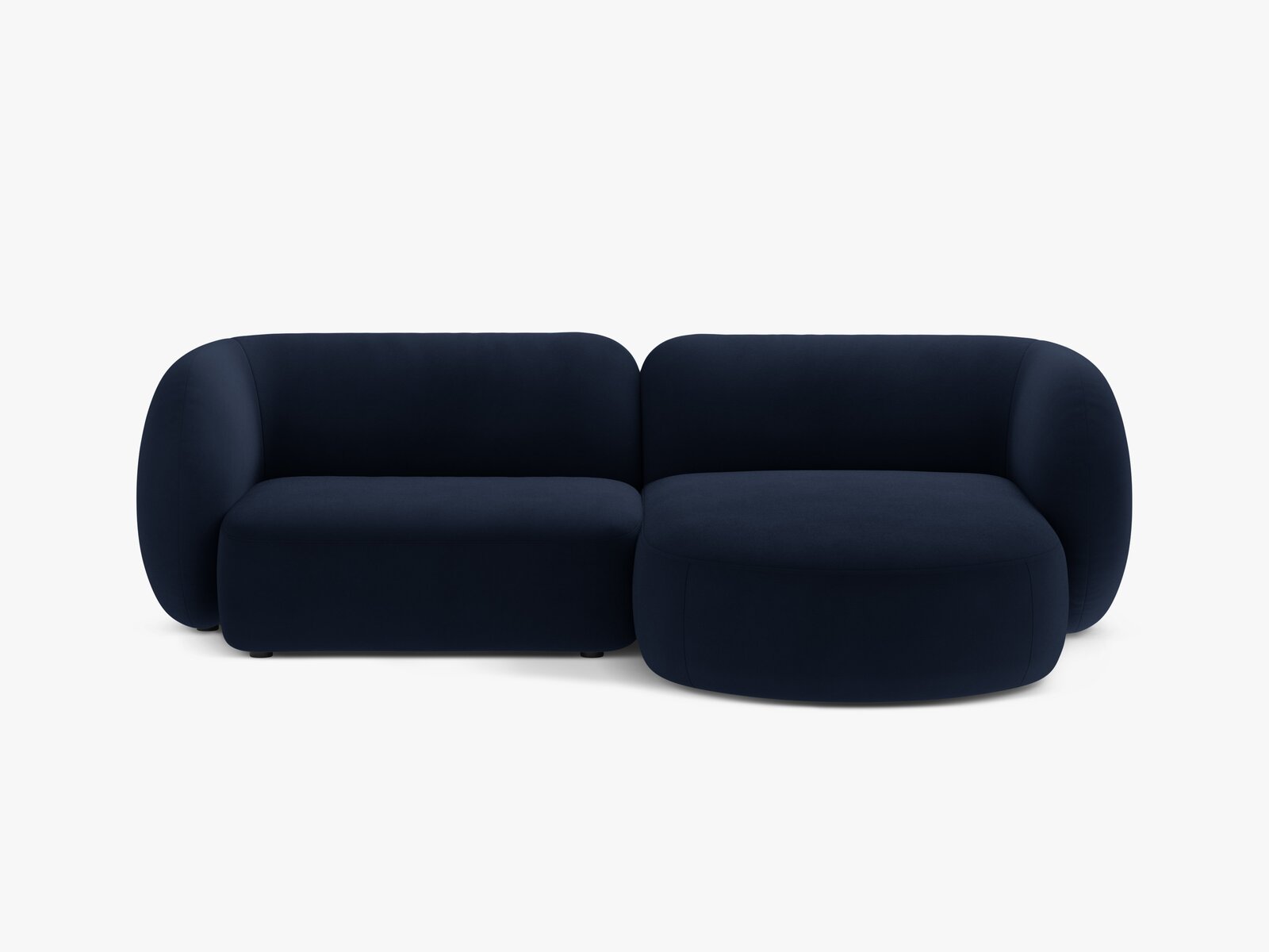 Micadoni Ecksofa Kate 2-Sitzer Rechts Samt Königsblau
