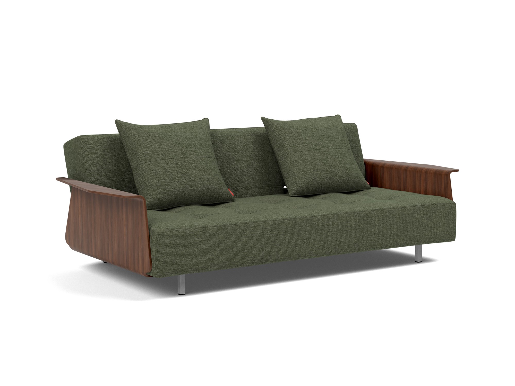 Schlafsofa Long Horn D.E.L. mit Armlehnen Strukturierter Stoff Taura 353-Forest