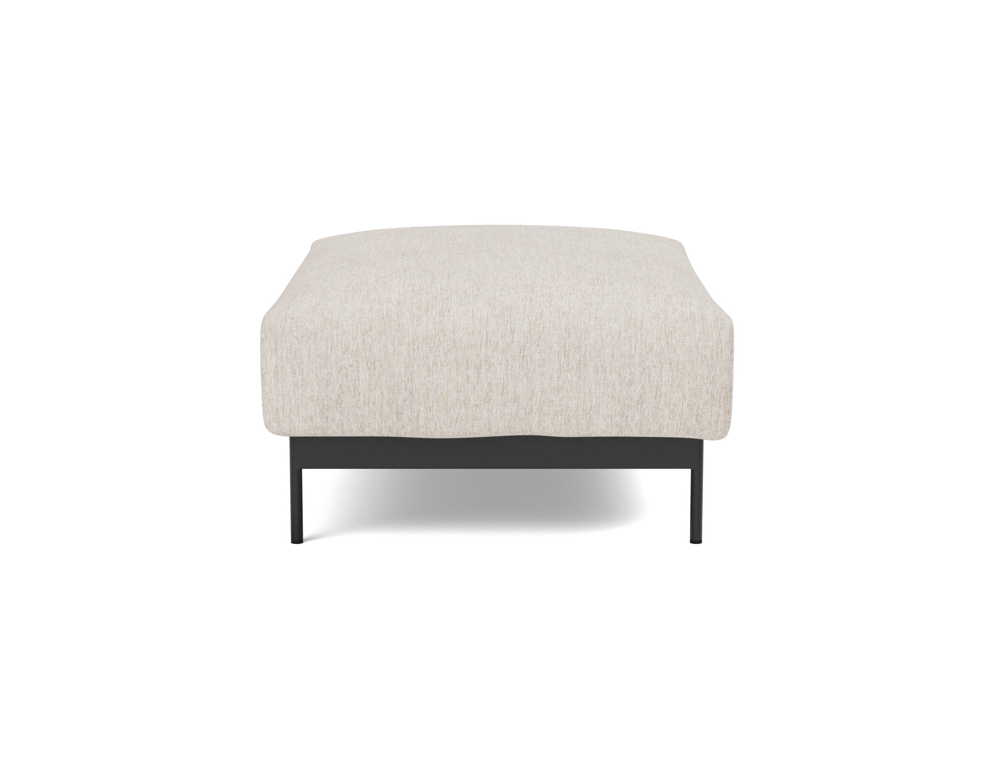 Hocker Malloy Chenille Yuveno 470-Natural Beine Schwarzes Metall